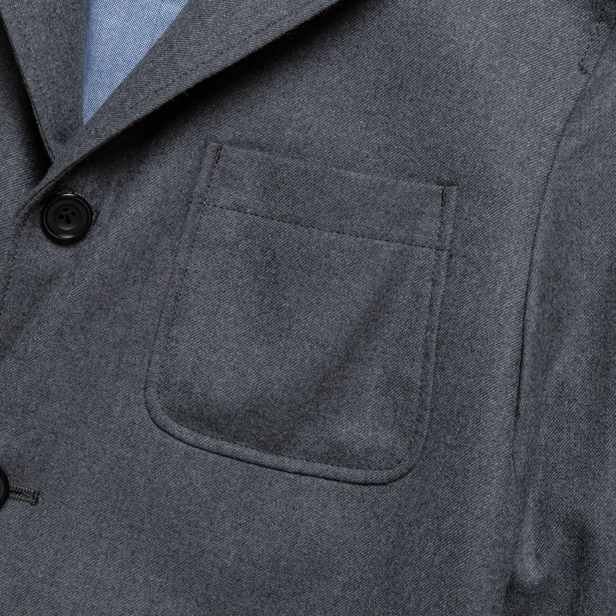 Double Layered Hood Calm Day Fit 3B Jacket Flannel - Grey