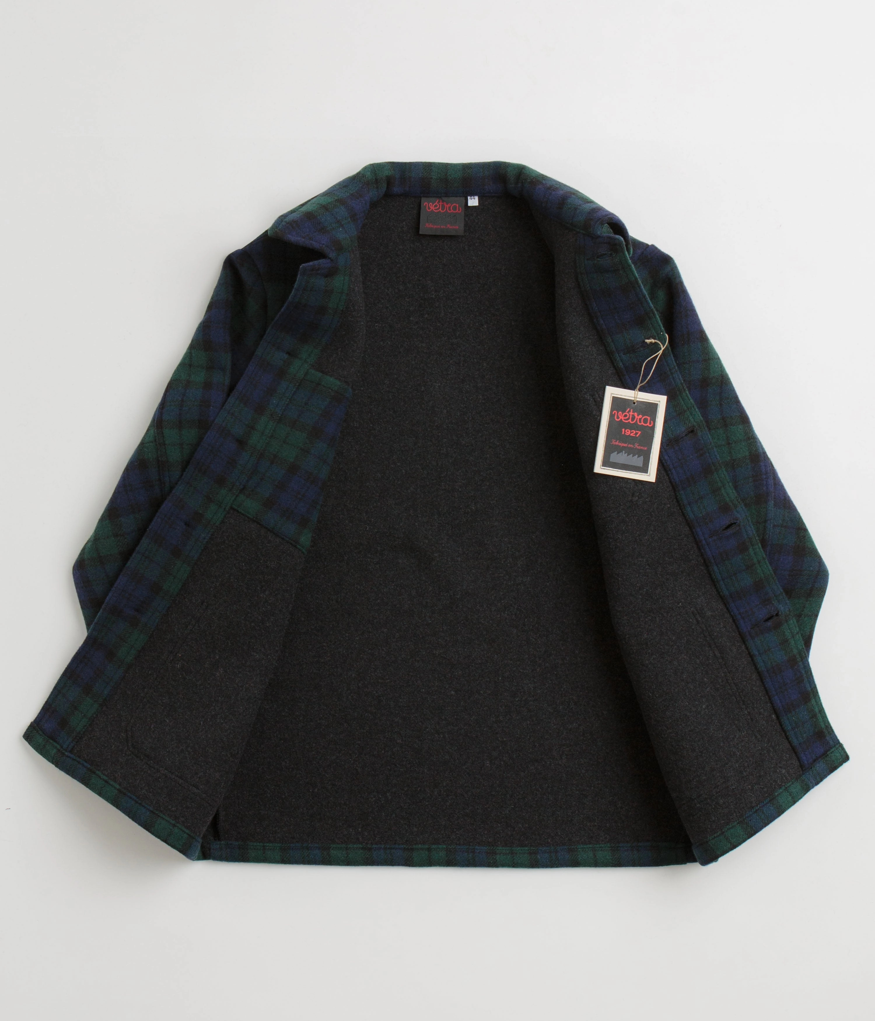 Vetra No.4 Melton Workwear Jacket - Blackwatch Visualize single layer