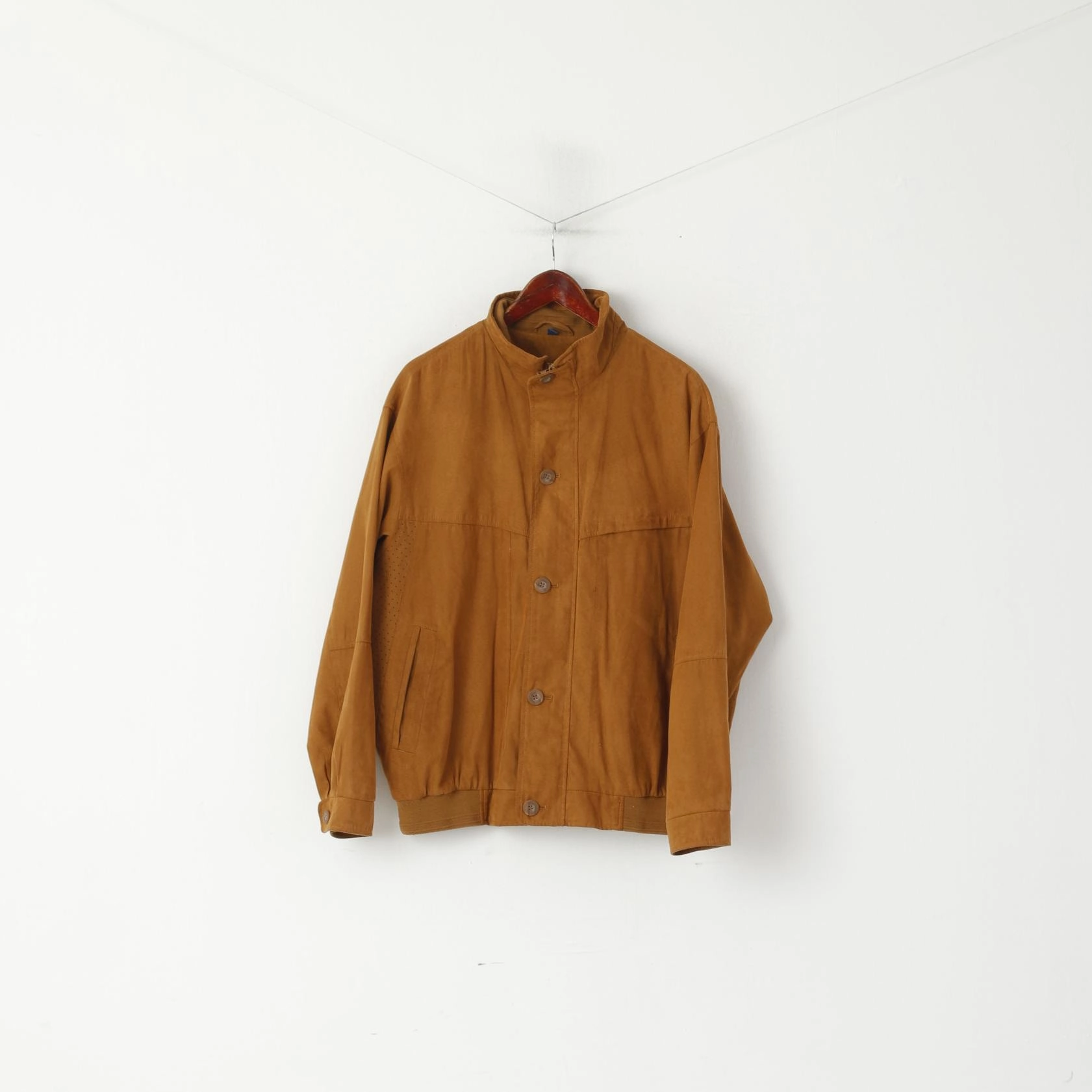 Weatherguard Men L Bomber Jacket Camel Retro Soft Lightweight Full Zipper Classic Top Winter Layers