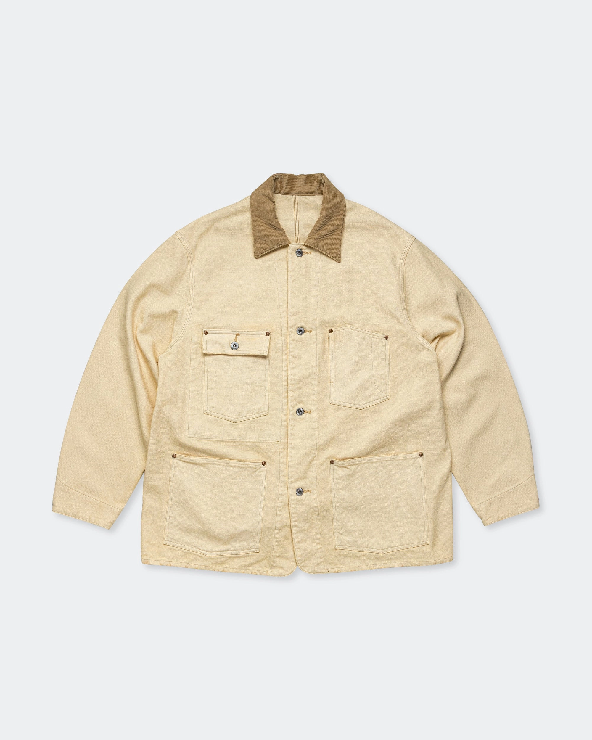 Touchscreen Compatible Cuffs Vintage Silk Hemp Coverall Jacket - Beige