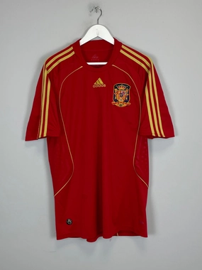 2008/10 SPAIN HOME SHIRT (L) ADIDAS Stretchable Knit Material