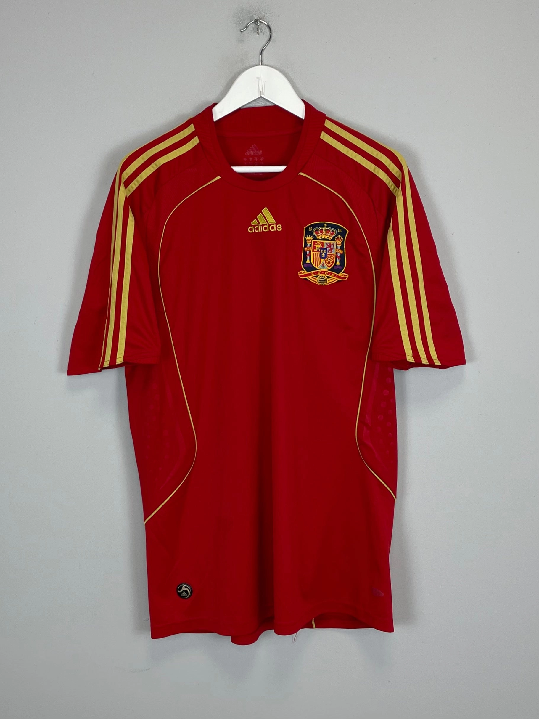 2008/10 SPAIN HOME SHIRT (L) ADIDAS Stretchable Knit Material