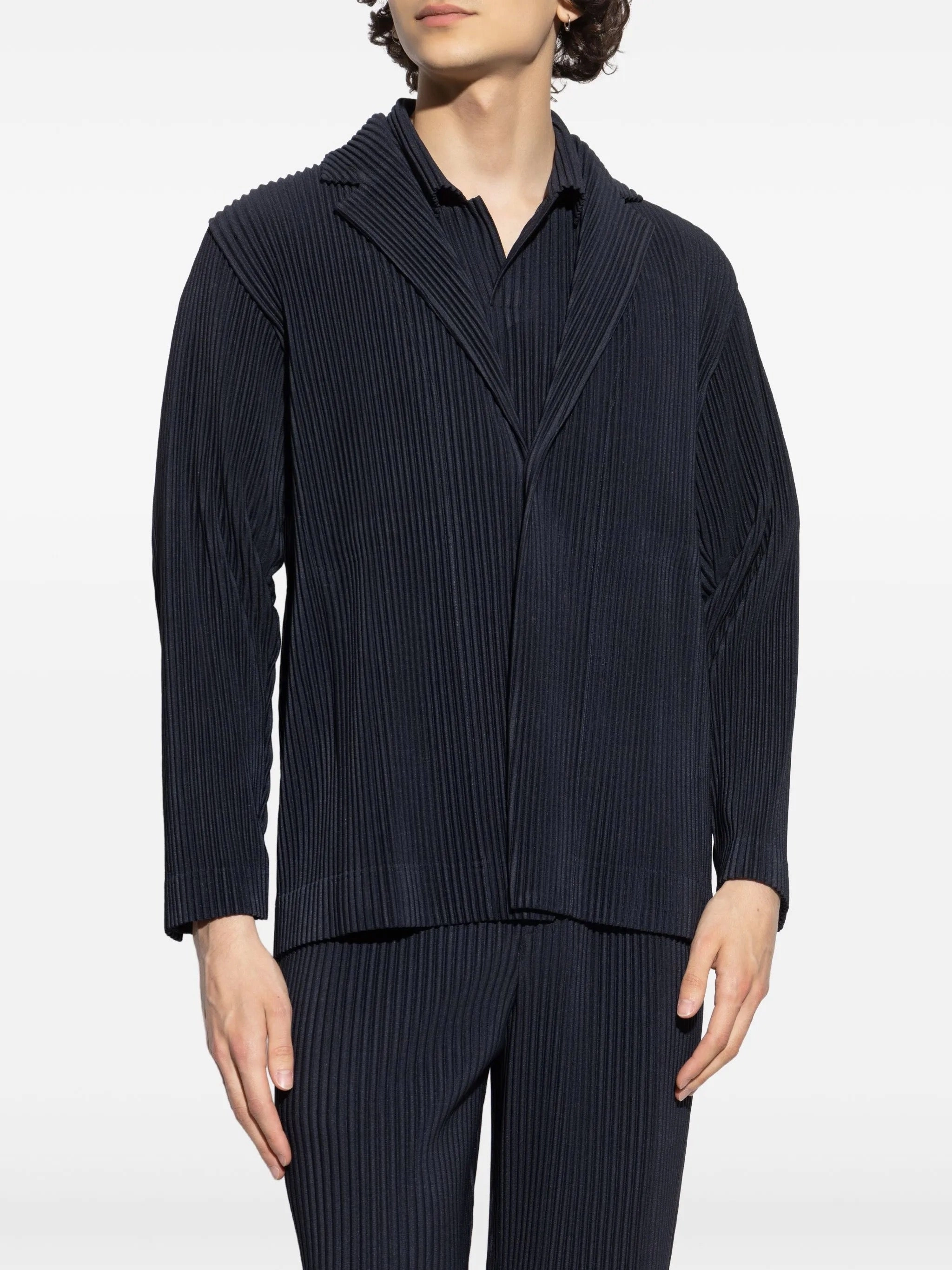 Minimize Peak Ready SS25 Pleated Blazer - Navy