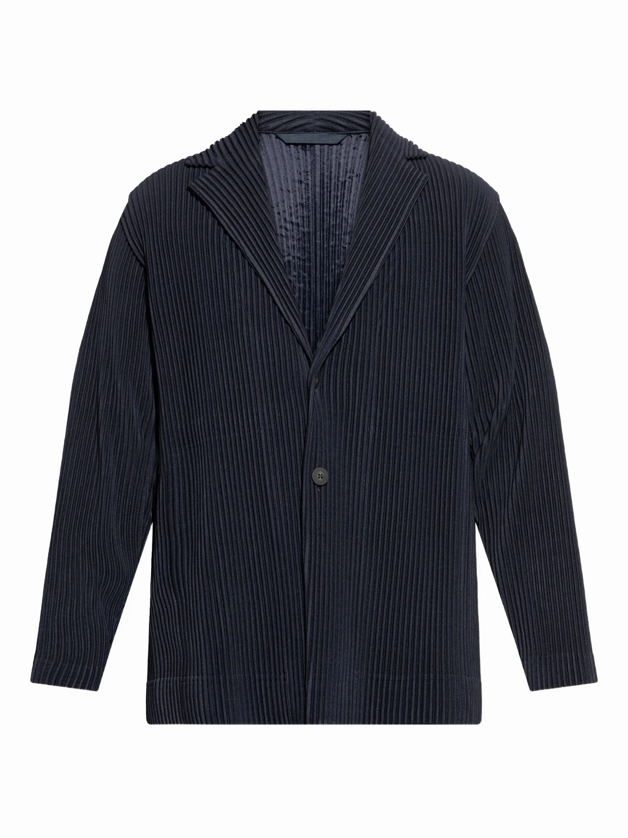 SS25 Pleated Blazer - Navy Explain Multi Pocket
