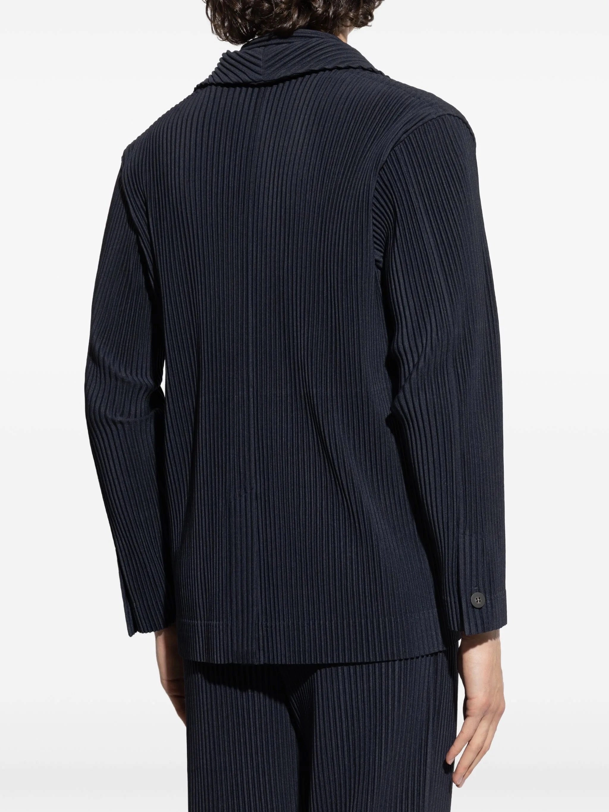 SS25 Pleated Blazer - Navy Flexible Elbow Panels