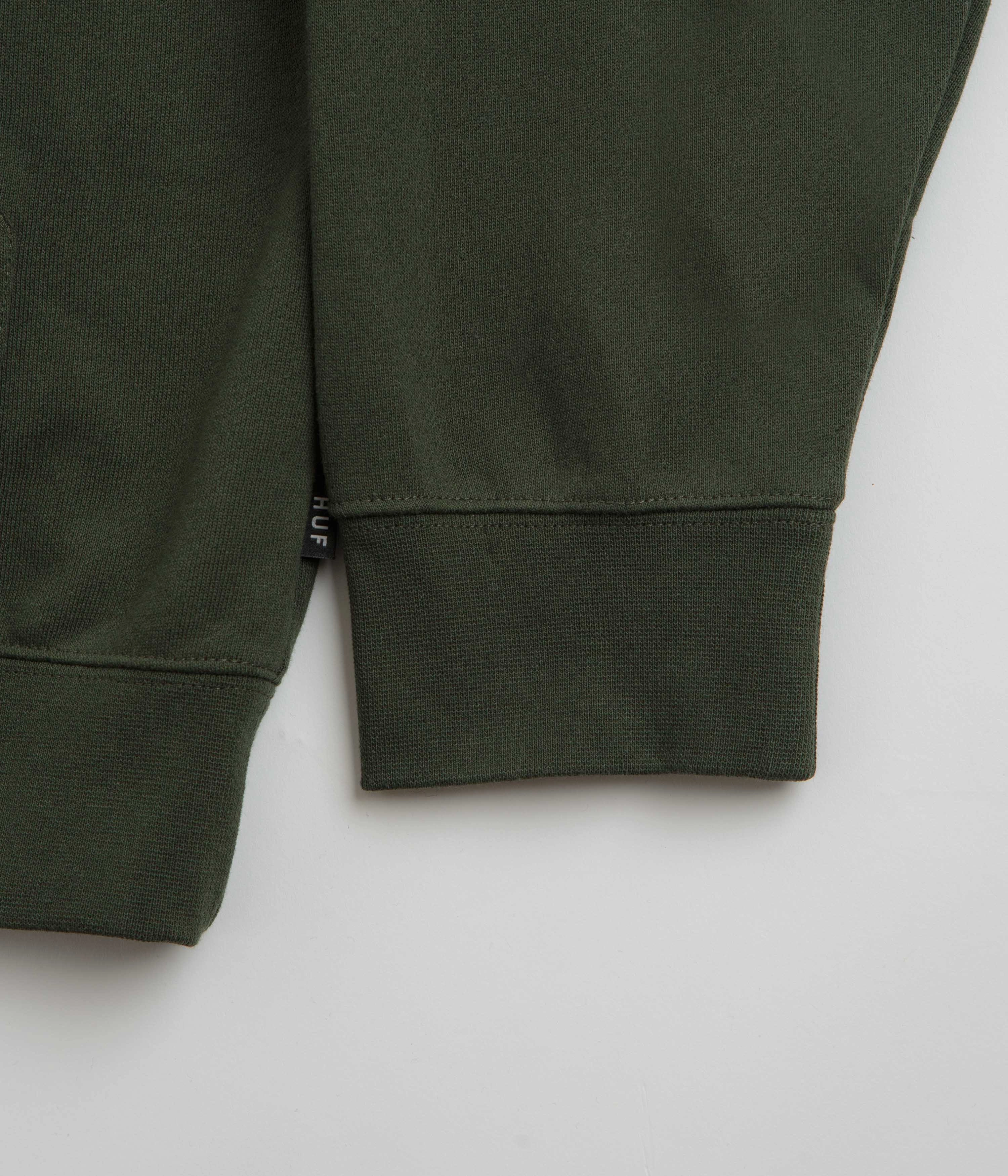 HUF Set TT Full Zip Hoodie - Hunter Green YKK Zipper