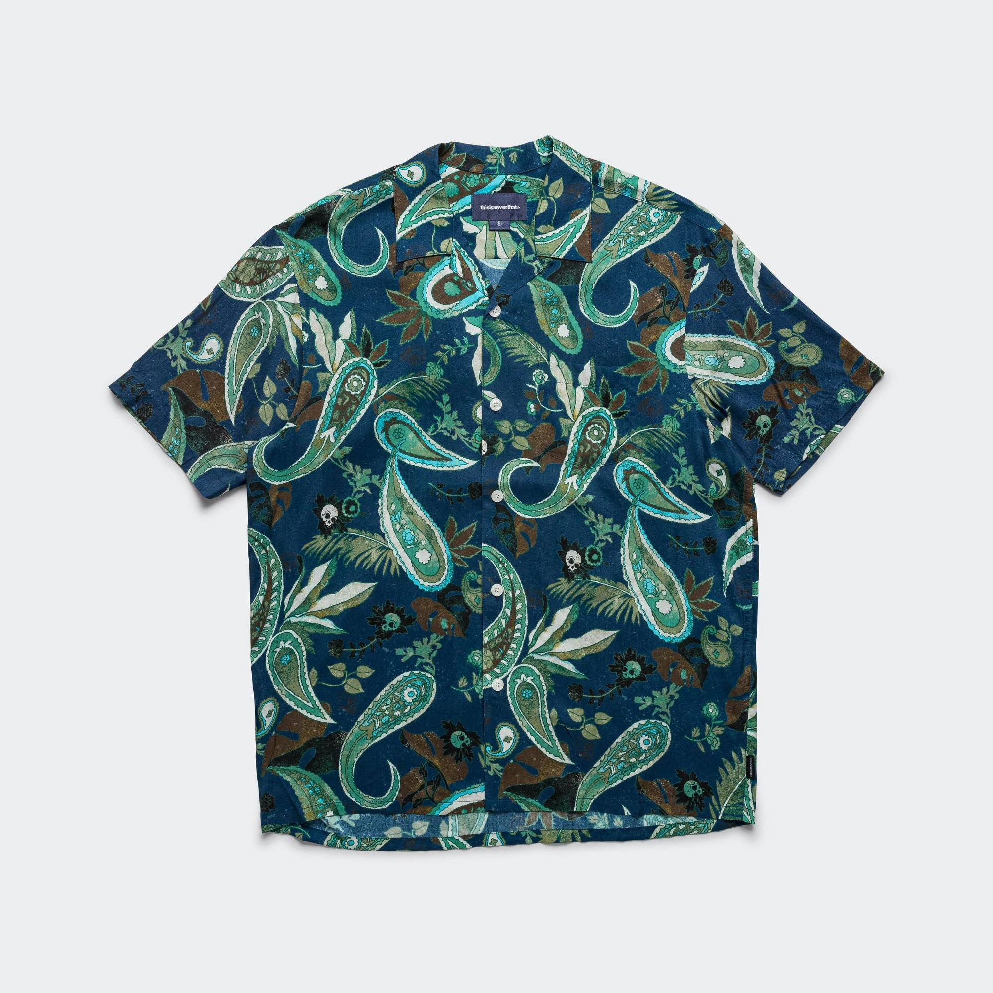 Weird Paisley SS Shirt - Navy Durable Button Closures Anti Static Treatment