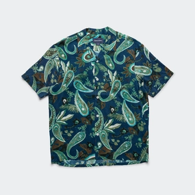 Weird Paisley SS Shirt - Navy Durable Button Closures Anti Static Treatment
