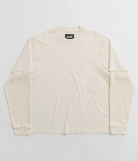 Welcome Shard Layered Knit Long Sleeve T-Shirt - Bone quick-drying