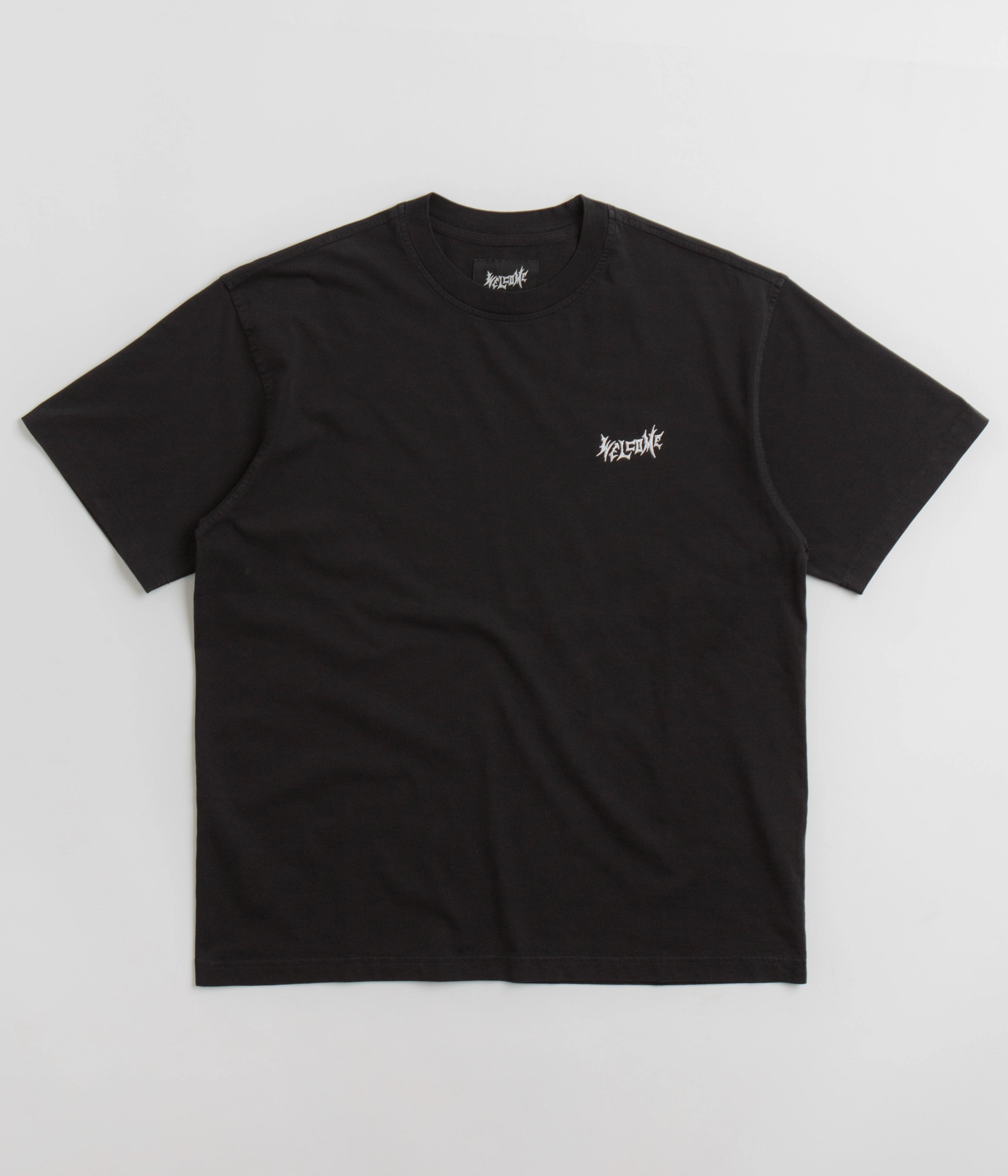 Welcome Vamp Core Garment Dyed Knit T-Shirt - Black Moisture Management TexturedWeavePattern