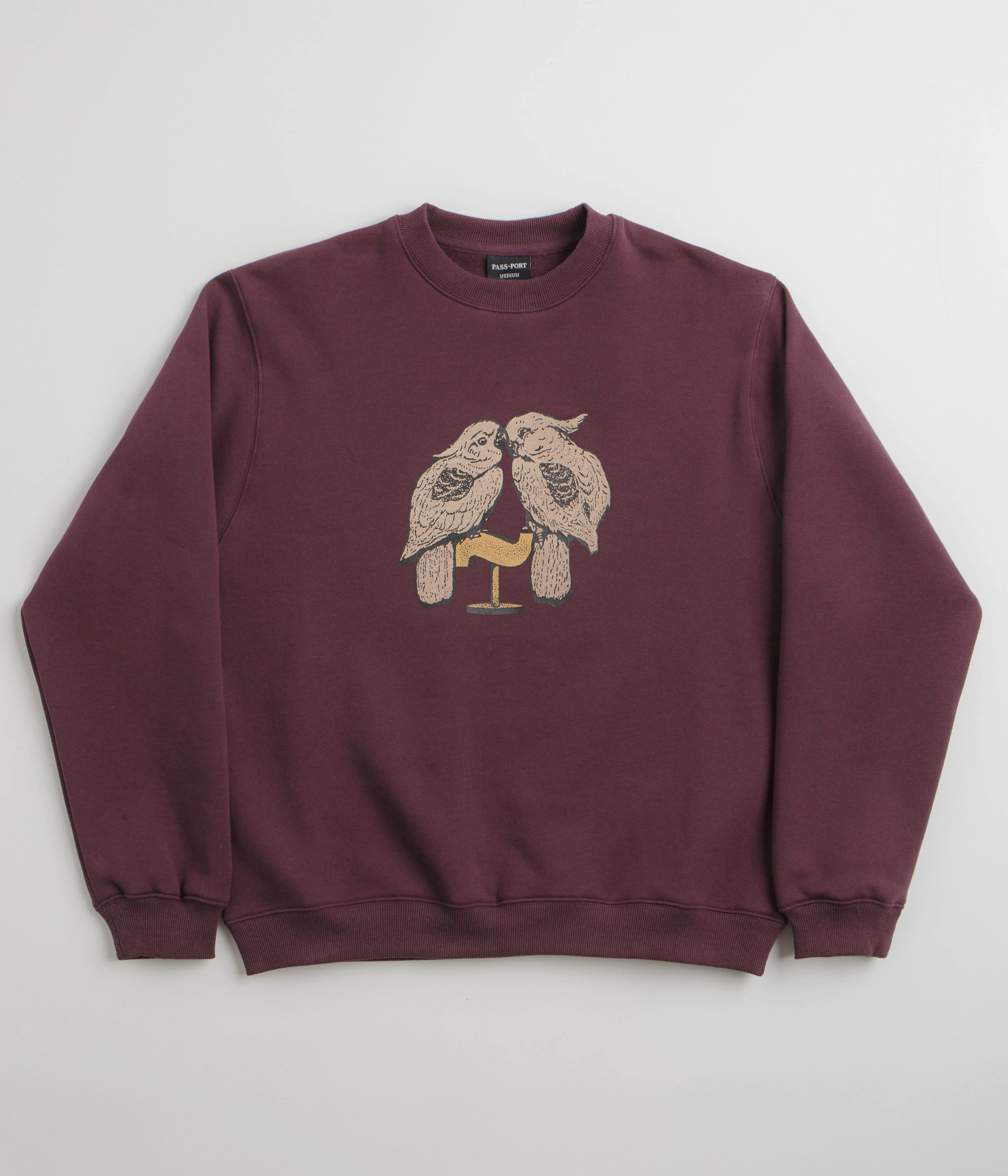 Casual Vibes Breathable Material Pass Port Nesting Crewneck Sweatshirt - Berry