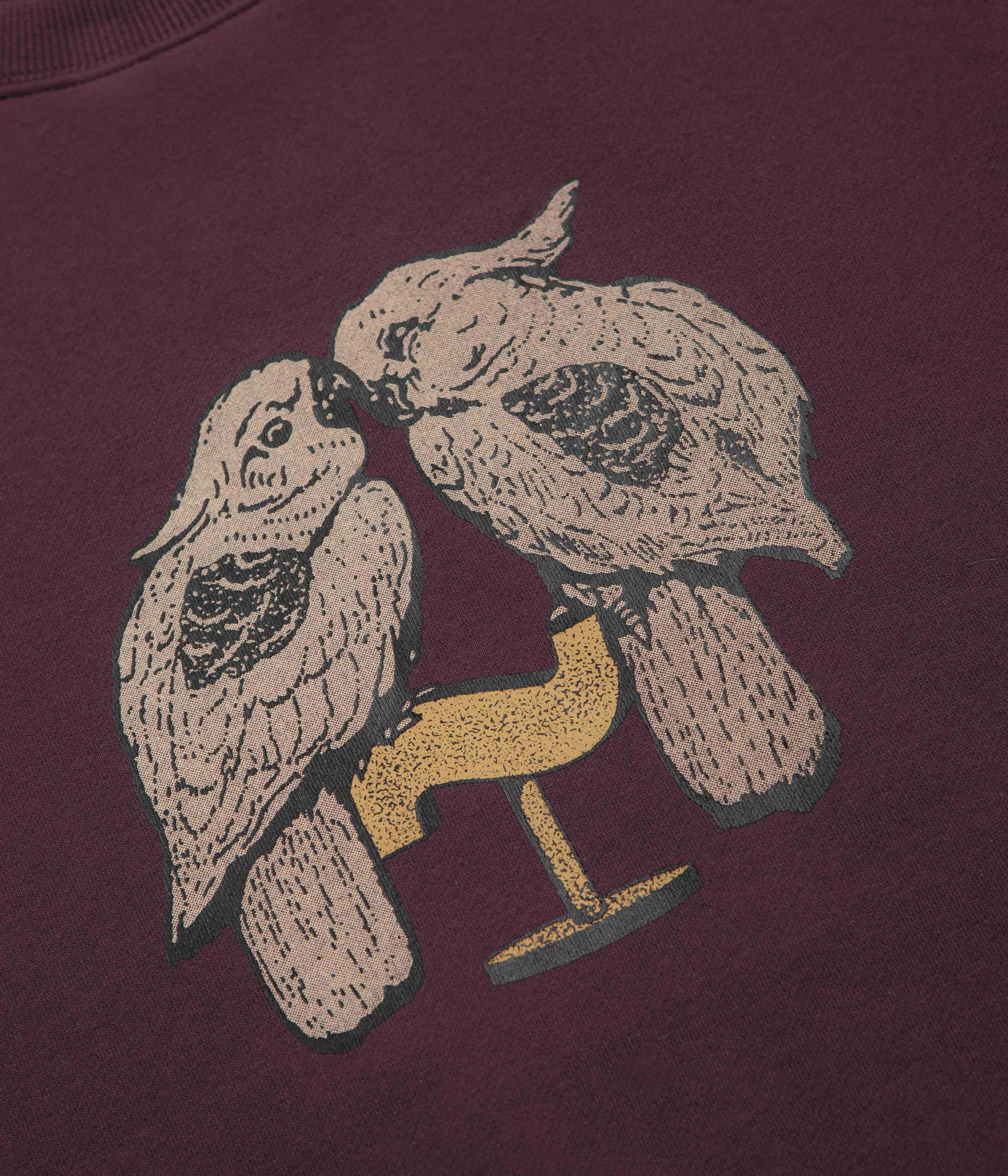 Coffee Shop Casual Elegance Pass Port Nesting Crewneck Sweatshirt - Berry