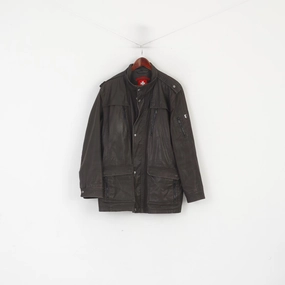 Wellensteyn Montgomery Men XL Jacket Brown Wax Cotton Military Zip Up Top suitable for land sports Fall Ready