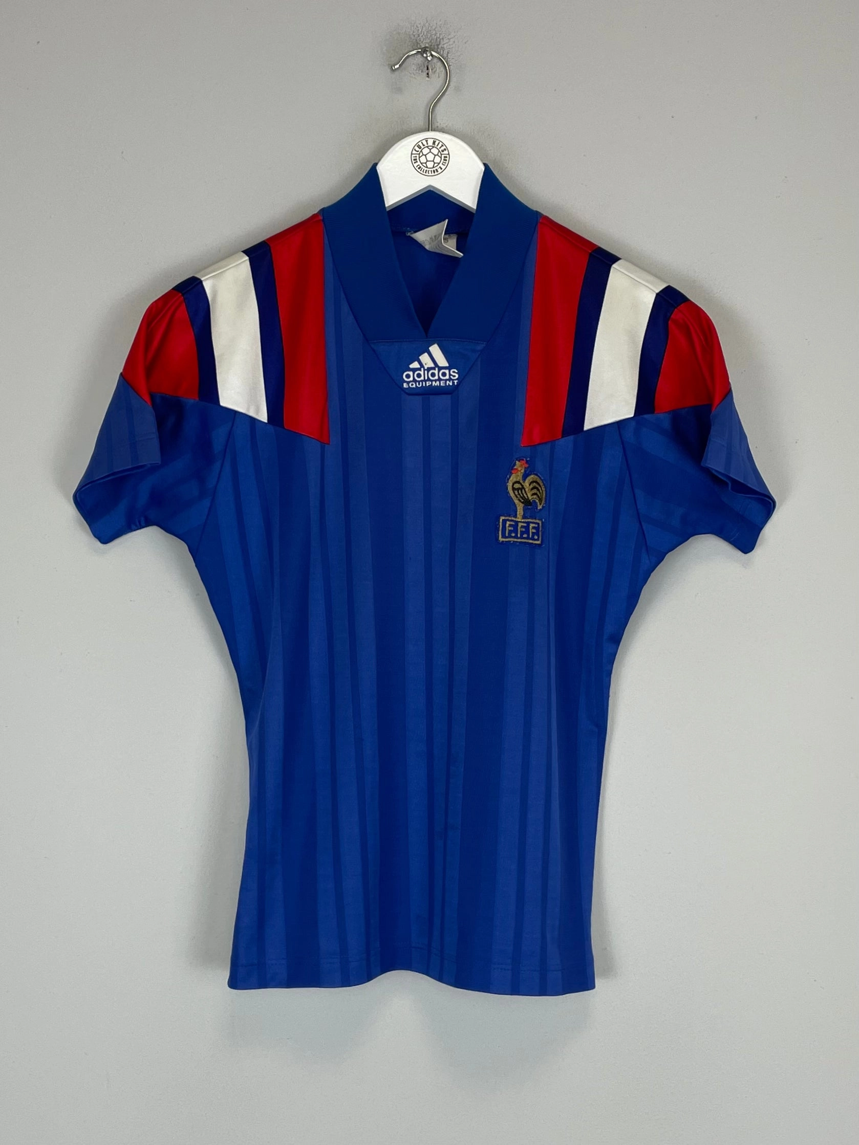 Eco Conscious Dye Process Comfort Technology 1992/94 FRANCE HOME SHIRT (L.KIDS) ADIDAS