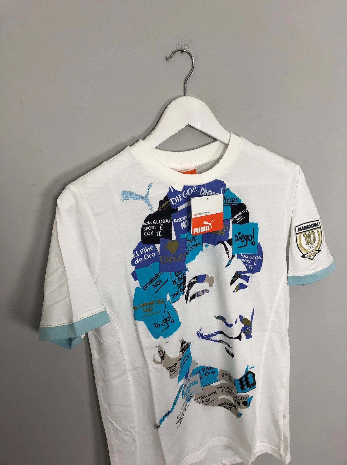 Anti Pilling Finish 2010 Puma King Maradona Graphic Tee (Kids Sizes)