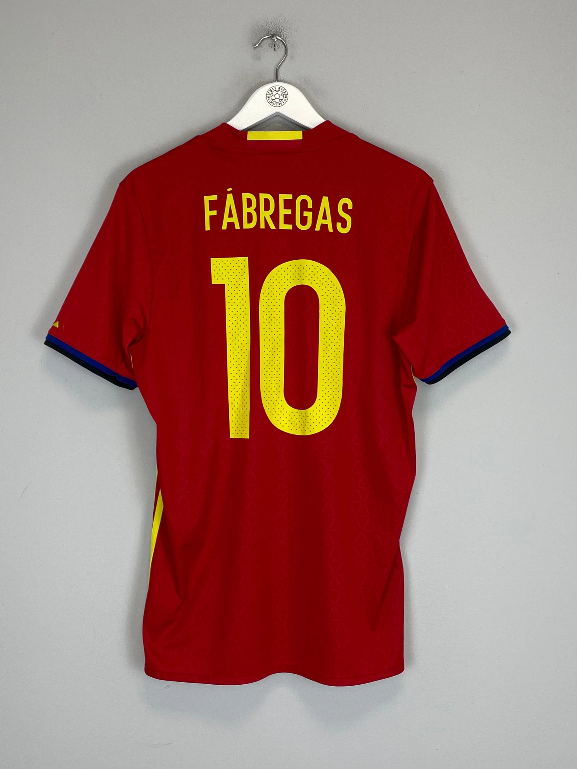 2016/17 SPAIN FABREGAS #10 HOME SHIRT (L) ADIDAS Wrinkle Resistant Finish Move Enhanced
