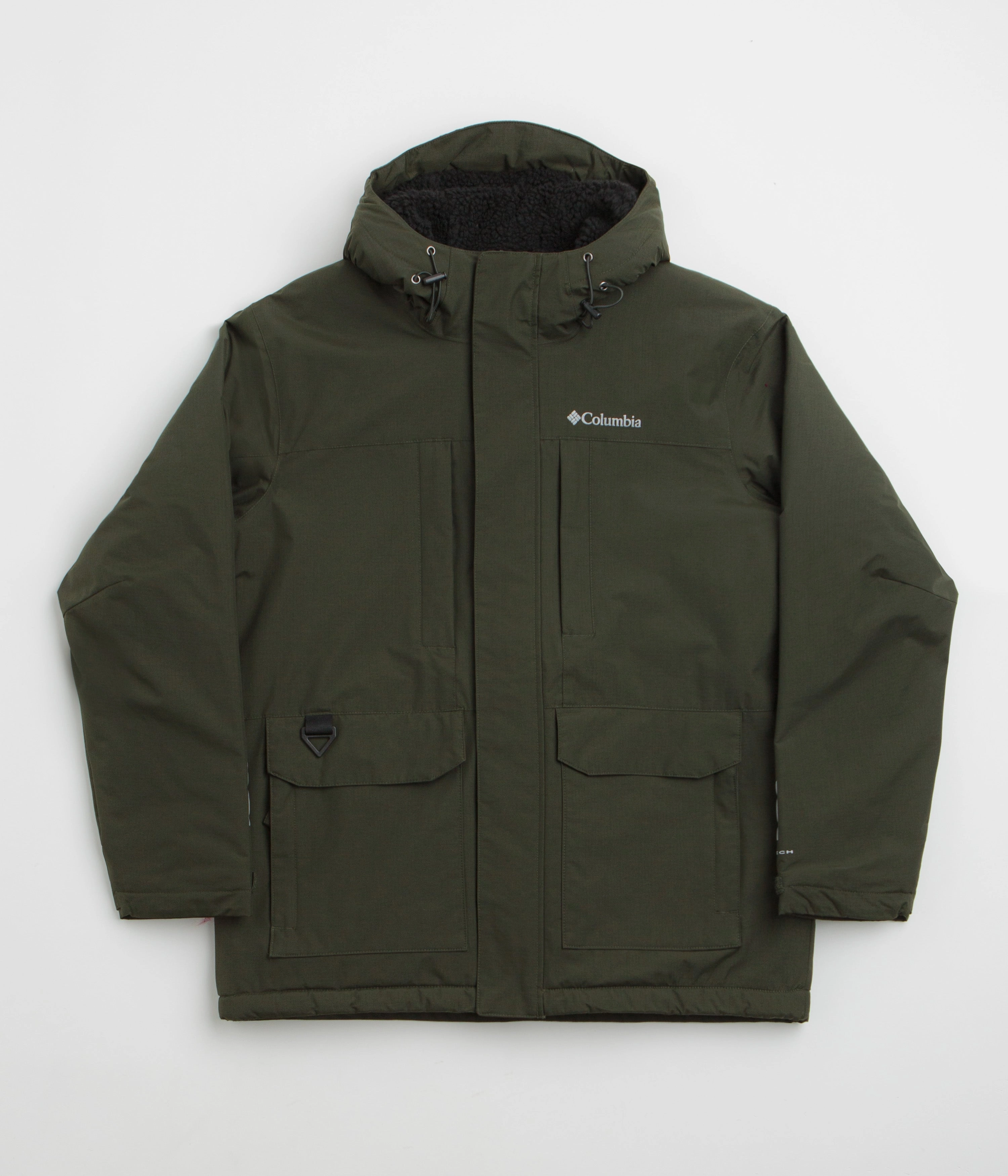 Windproof Technology color - coordinating Columbia Landroamer Sherpa Lined Jacket - Greenscape