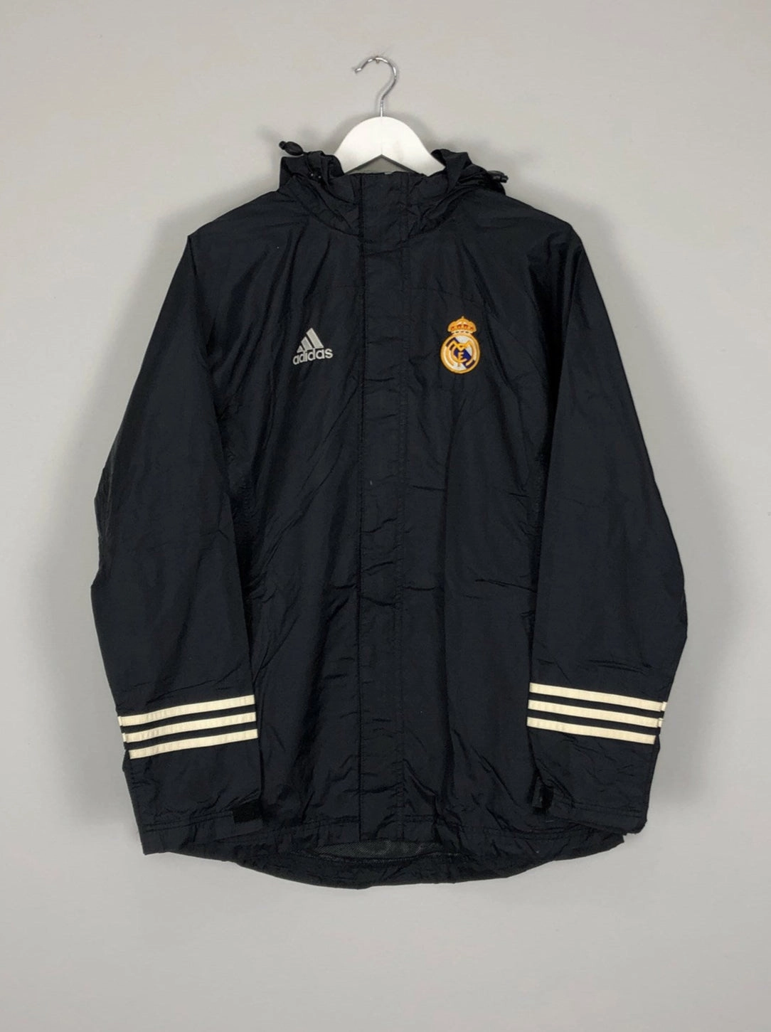 2001/02 REAL MADRID CENTENARY RAIN JACKET (M) ADIDAS BodyAdaptive OdorResistantLining