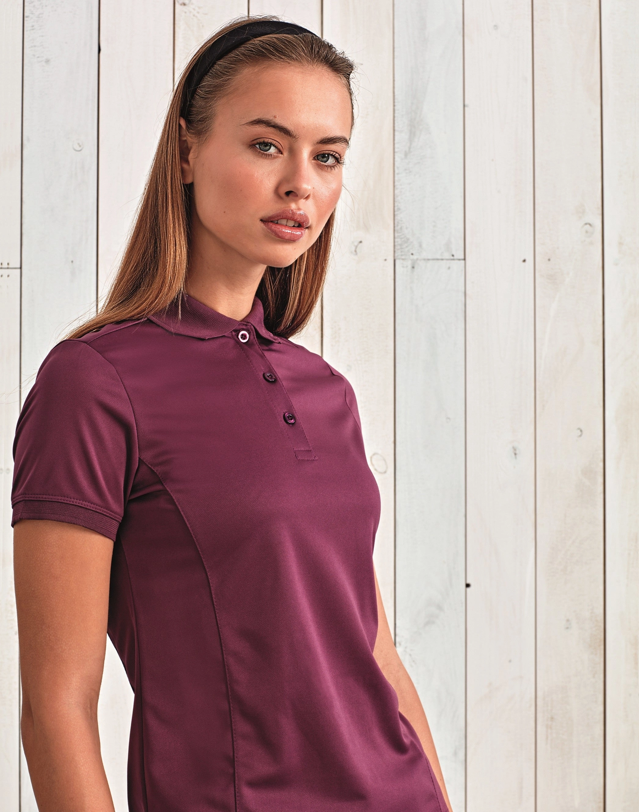 Women's Coolchecker Pique Polo | BLACK Matte Surface Texture
