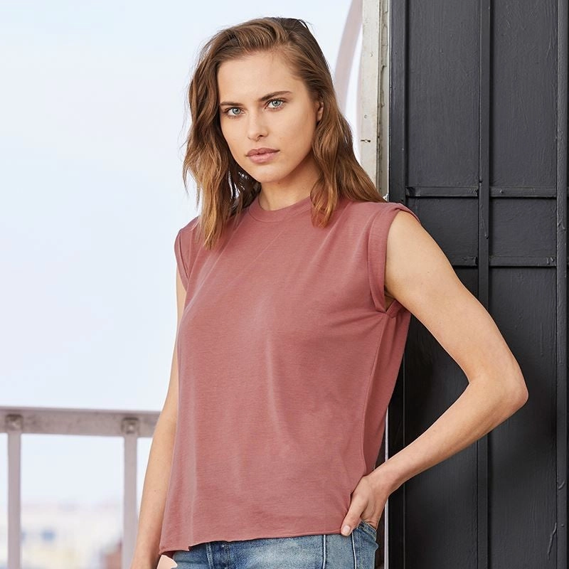 Women's Flowy Muscle Tee With Rolled Cuff | BLACK Functional Wear Functional Look