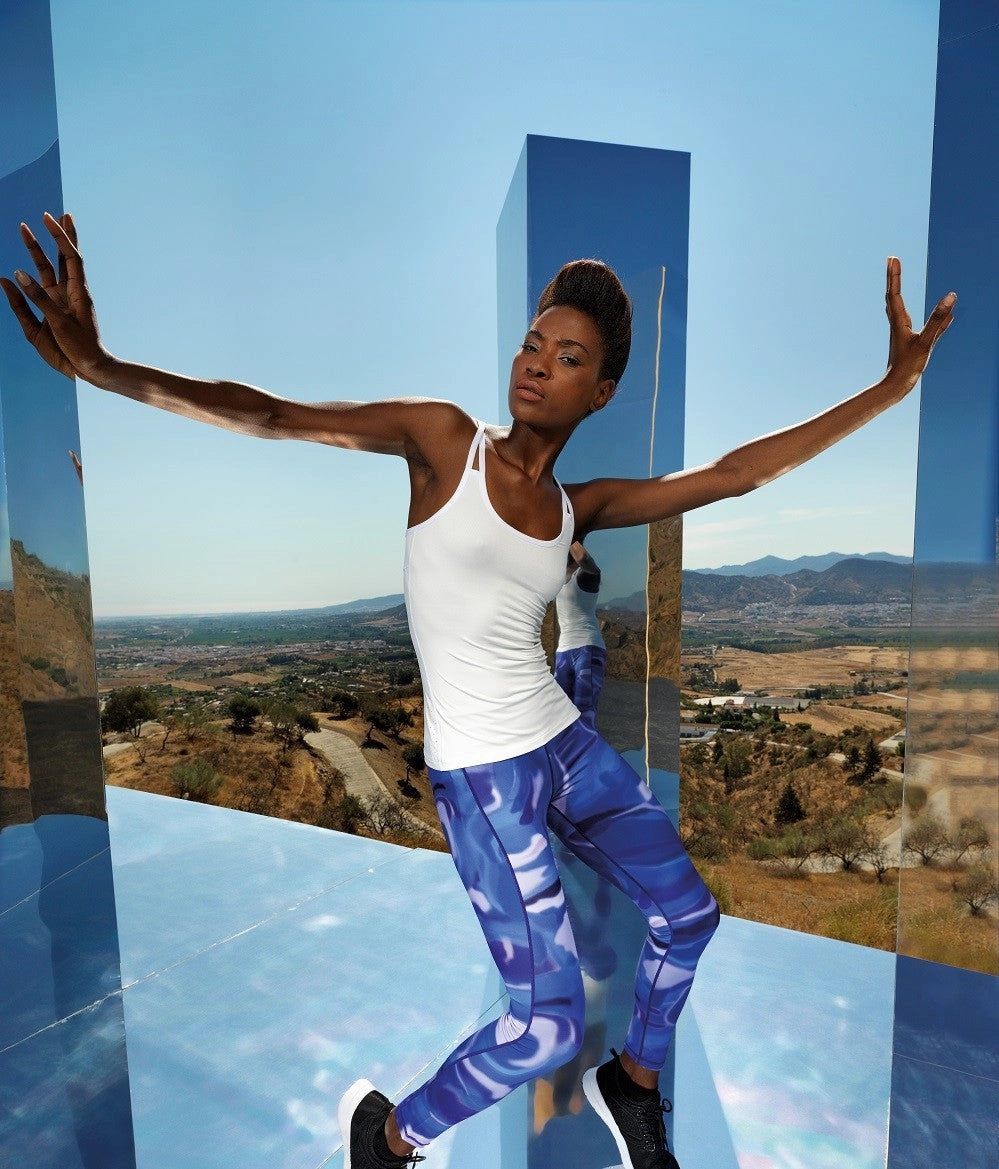 product development standard sized Women's Laser Cut Spaghetti Strap Vest | BLACK