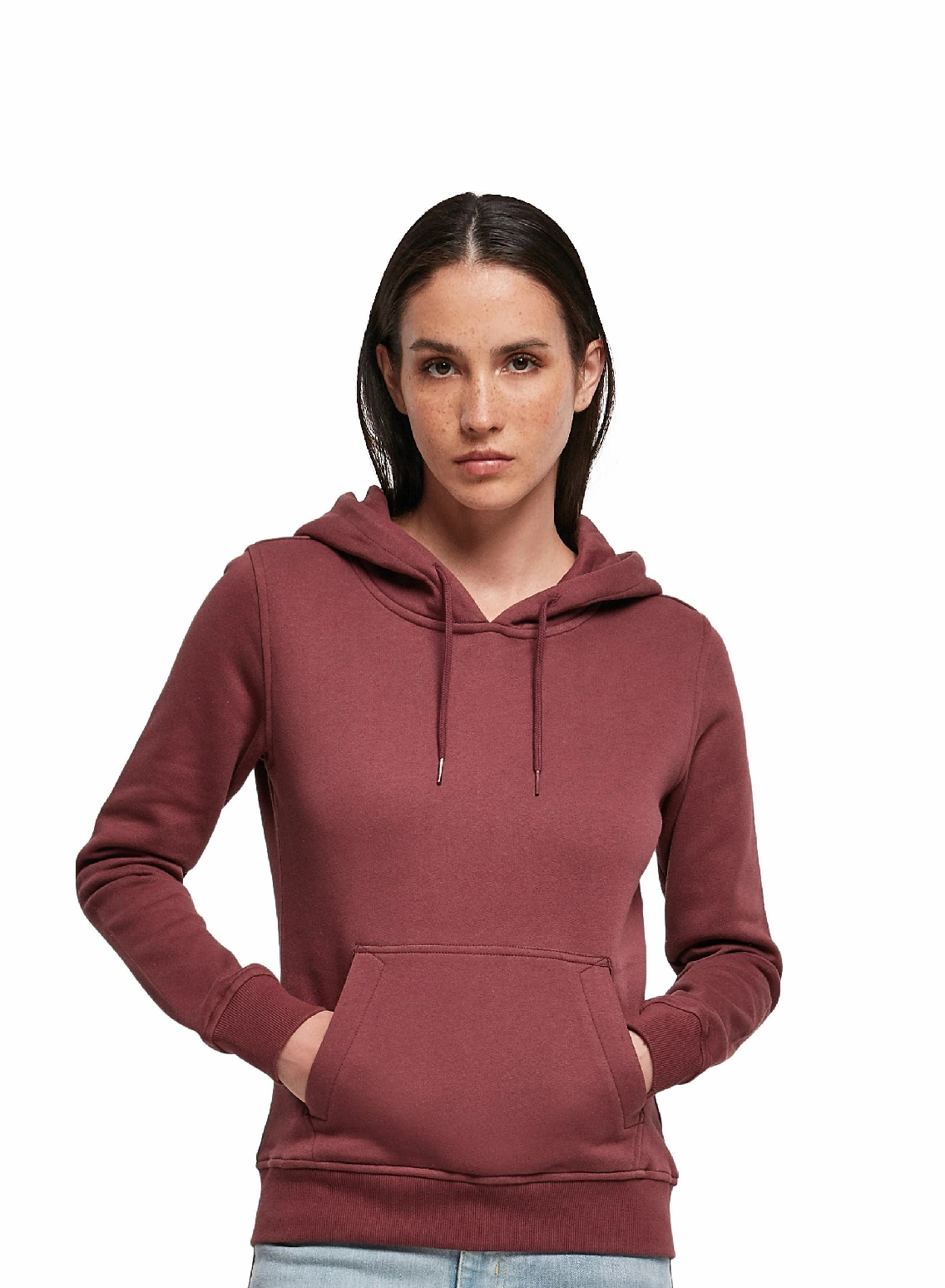 Seamless Side Panels Taped Shoulder Seams Women's Organic Hoodie | BLACK