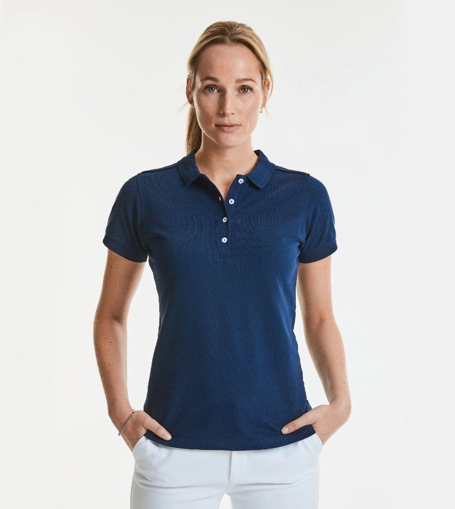 Women's Stretch Polo | AZURE BLUE Comfort Layer Cozy Fit
