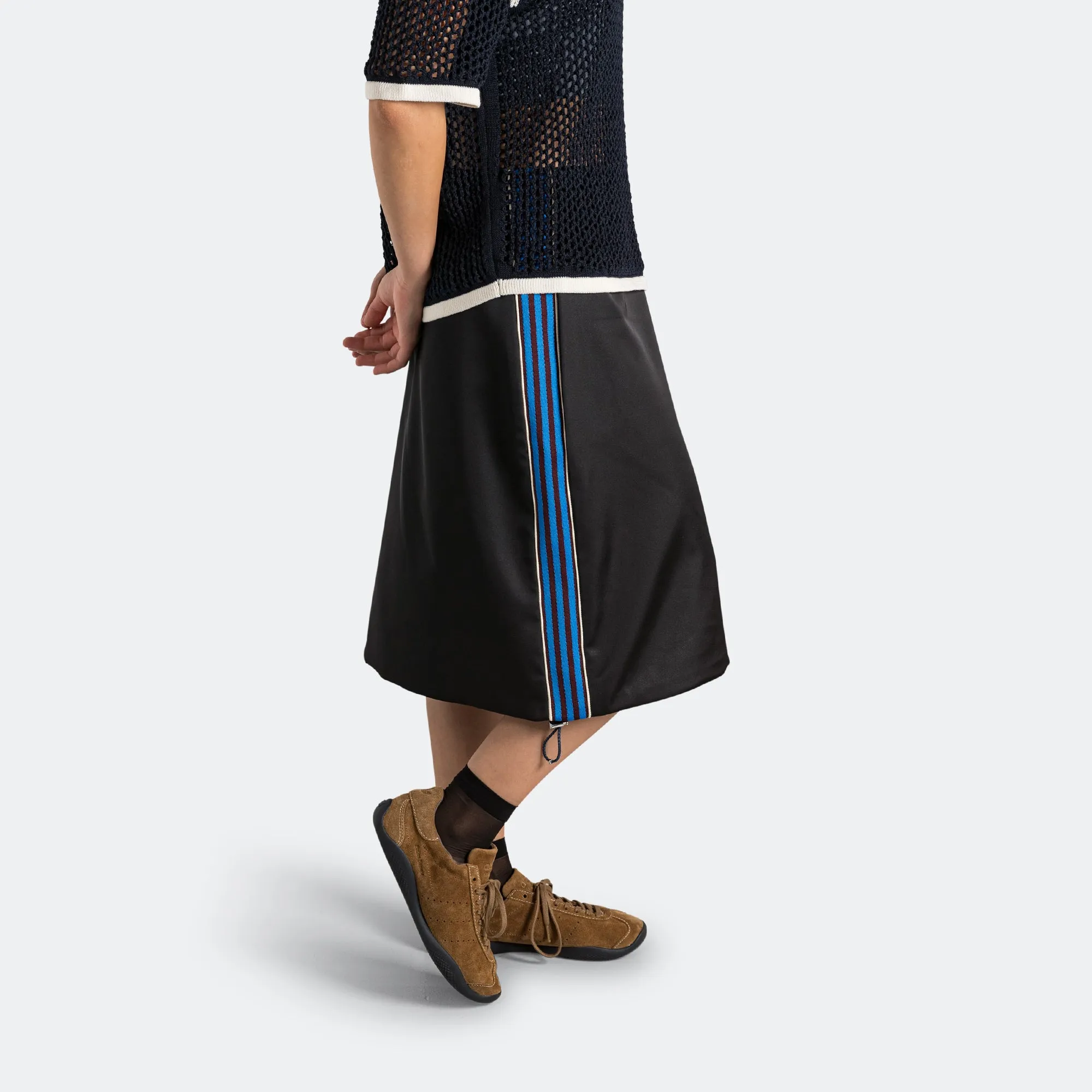 Womens Satin Skirt x Wales Bonner - Black snowboarding apparel Go Casual