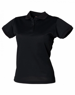 Womens Coolplus Polo Shirt | BLACK Stretch Fabric Construction casual top