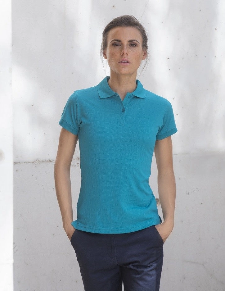 Womens Coolplus Polo Shirt | BLACK golf club Breathable Cotton Blend