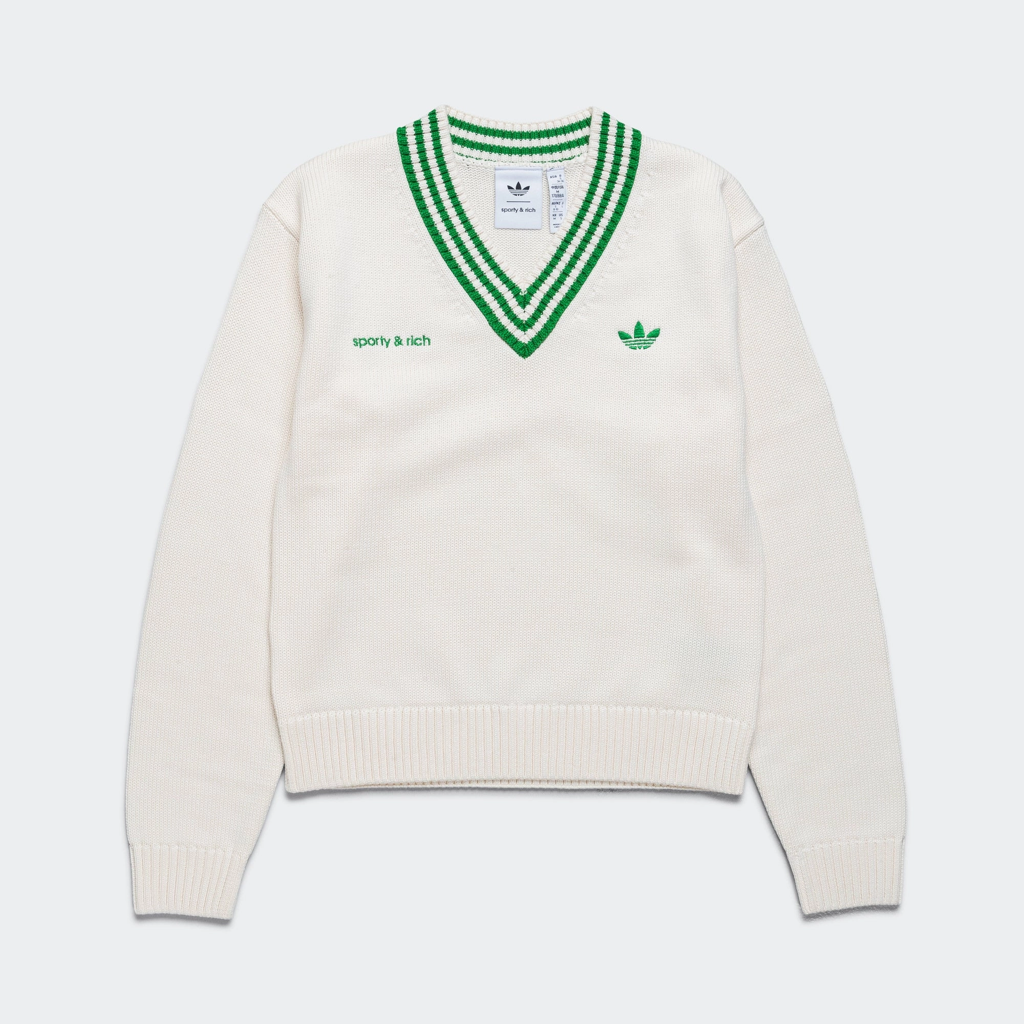 Unisex Appeal Fall Fashion Womens Knit Sweater x Sporty & Rich - Off White/Night Navy