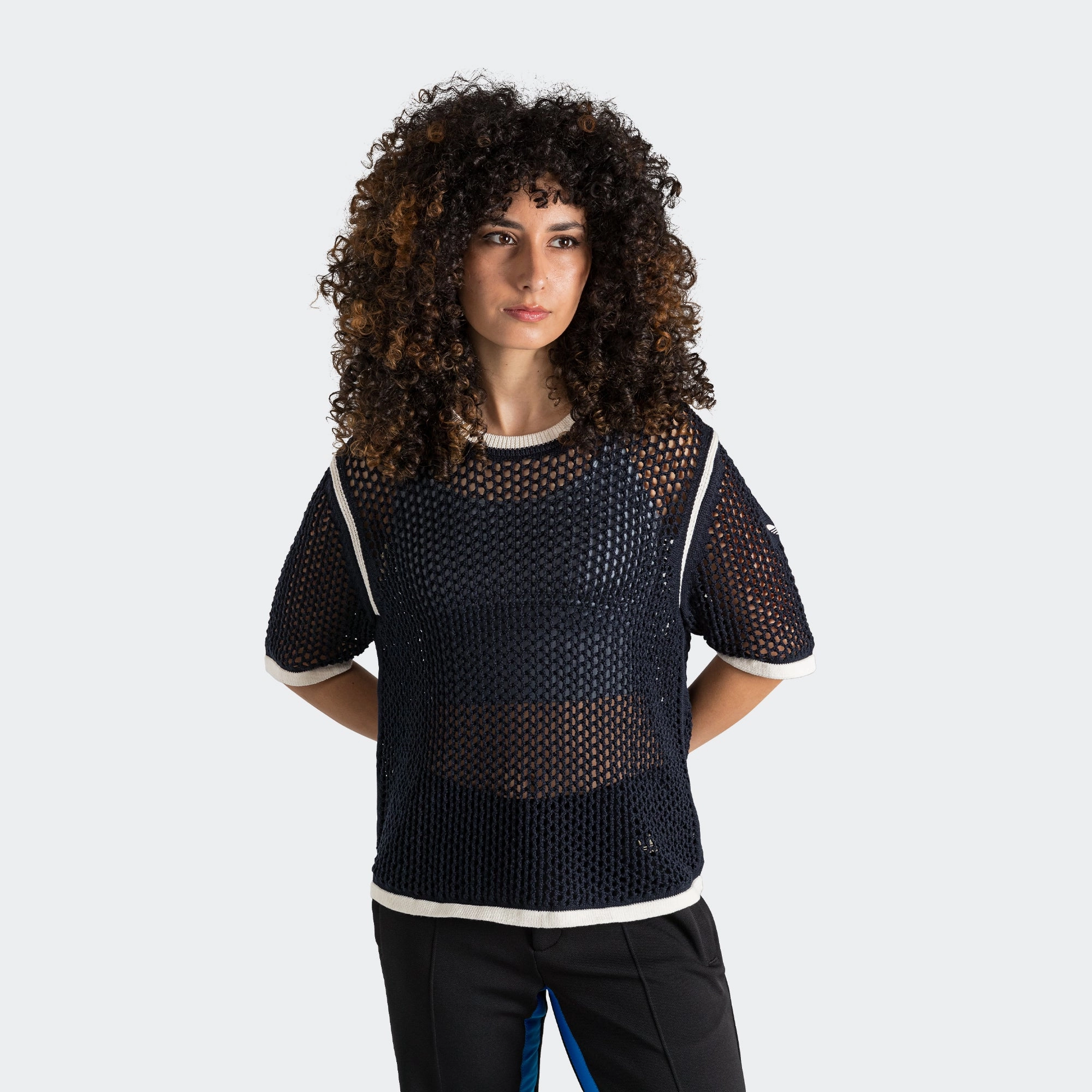 SoftenedNeckline Anti Pill Surface Womens Knit Tee x Wales Bonner - Night Navy