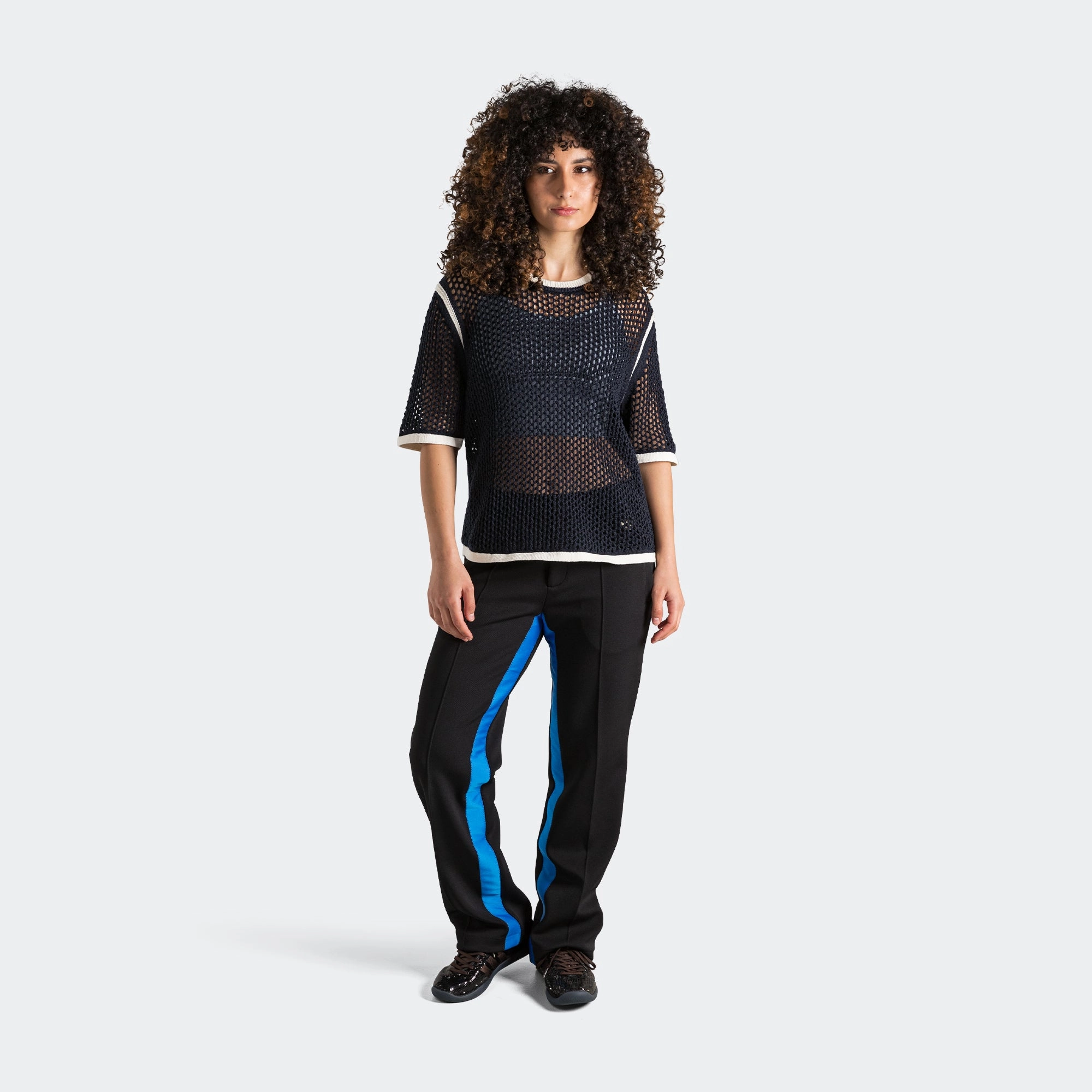 Bootcut shape Zip-off legs Womens Pique Track Pant x Wales Bonner - Black