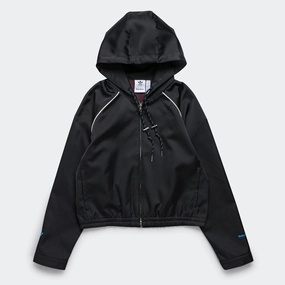 Womens Satin Hoodie x Wales Bonner - Black Blend product shiny accents appeal