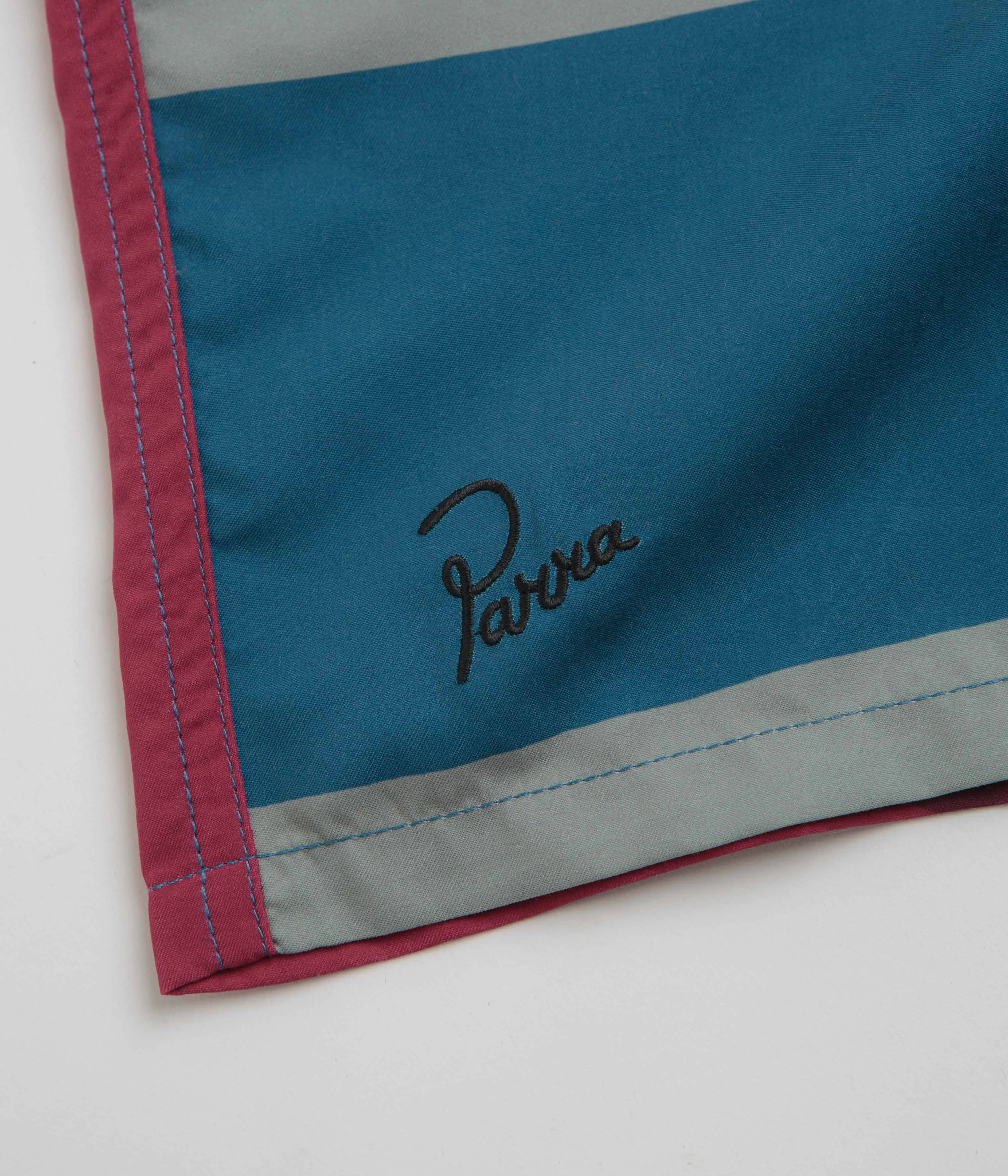 by Parra Vertical Forest Swim Shorts - Blue Soft touch finish