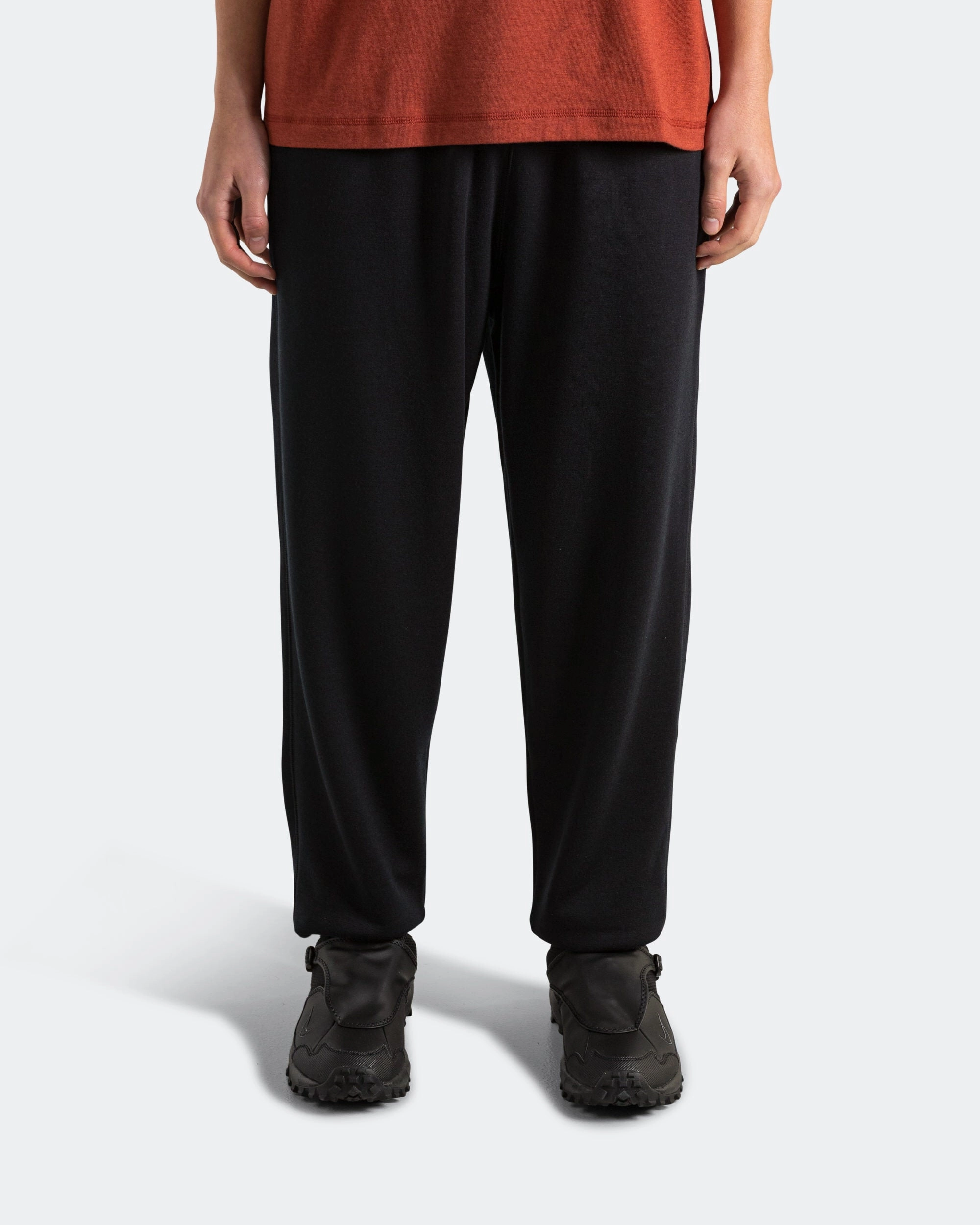 Flat Lock Seams Soft Touch Wool Classics Fleece Pant Open Hem - Black