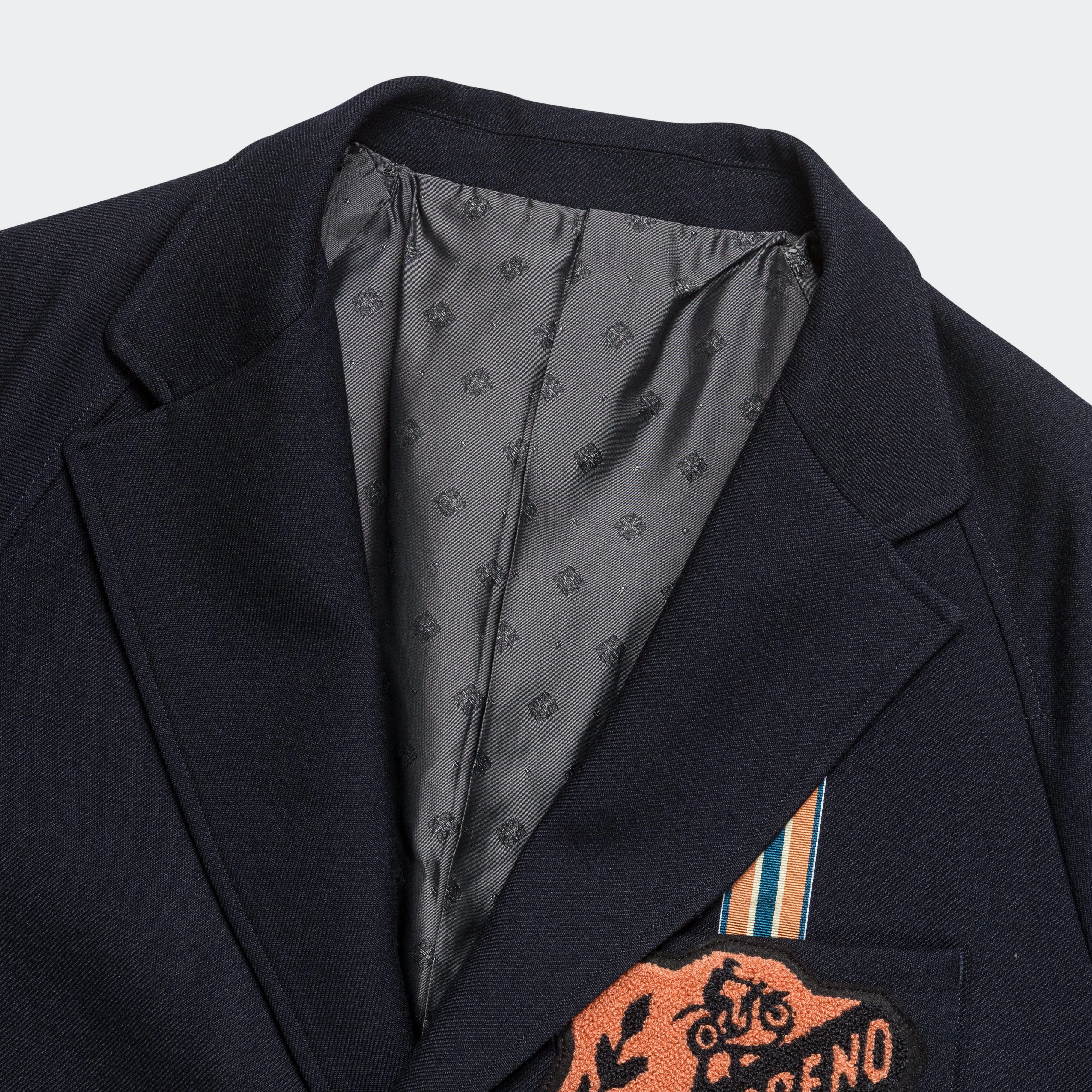 Oversized Fit Reflective Zippers Wool Serge TODOTERRENO Drizzler Suit JKT - Navy