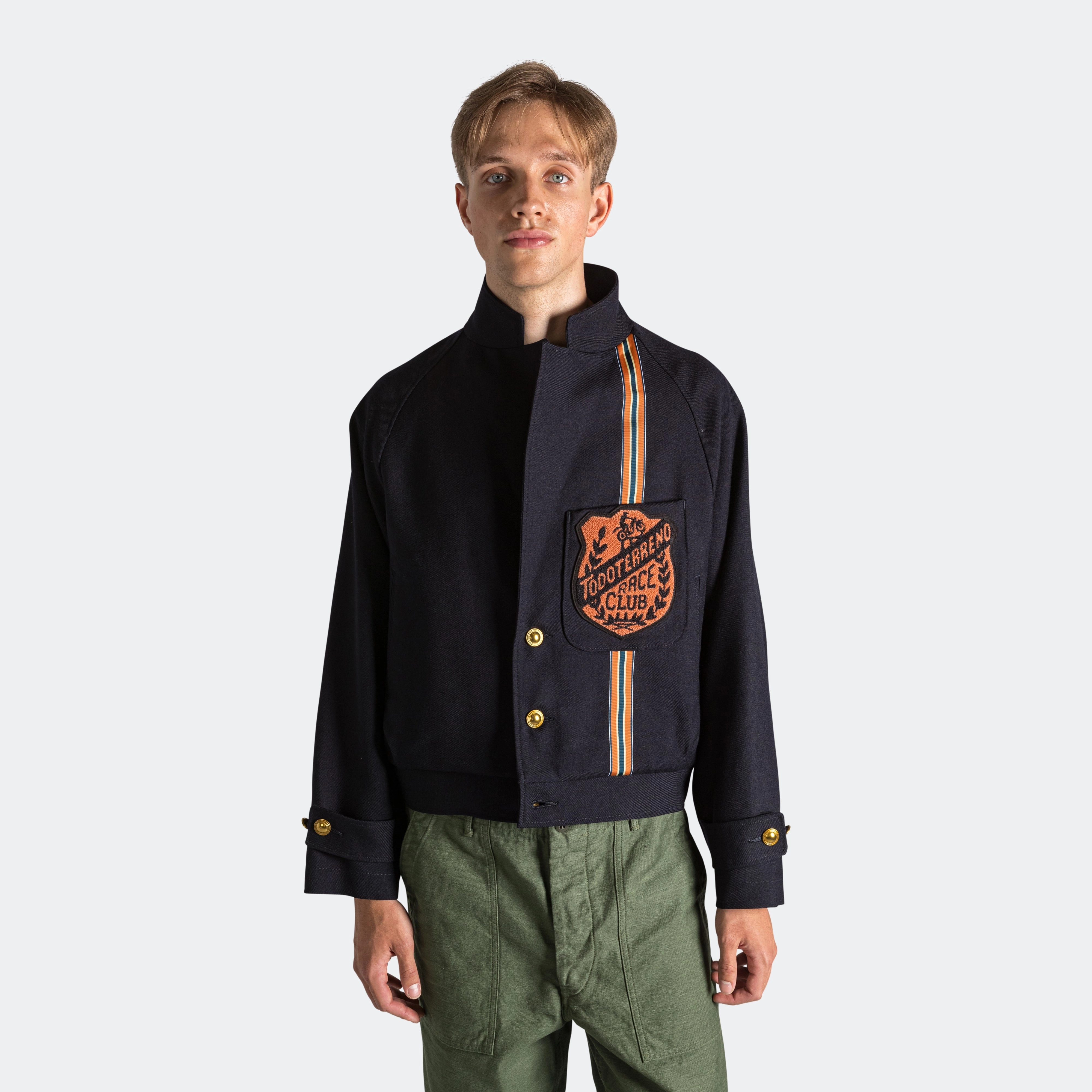 Plaid Design Wool Serge TODOTERRENO Drizzler Suit JKT - Navy