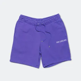 Everyday Style Reinforced Hemlines Wordmark Fleece Short - Dark Concord/Sail