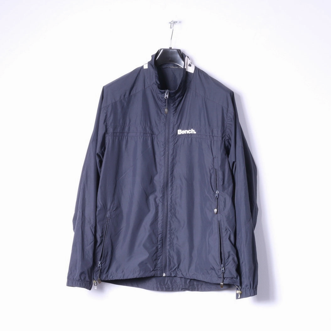 Bench Mens M Jacket Black Lightweight Zip Up Run Sportswear Top Easy Protection