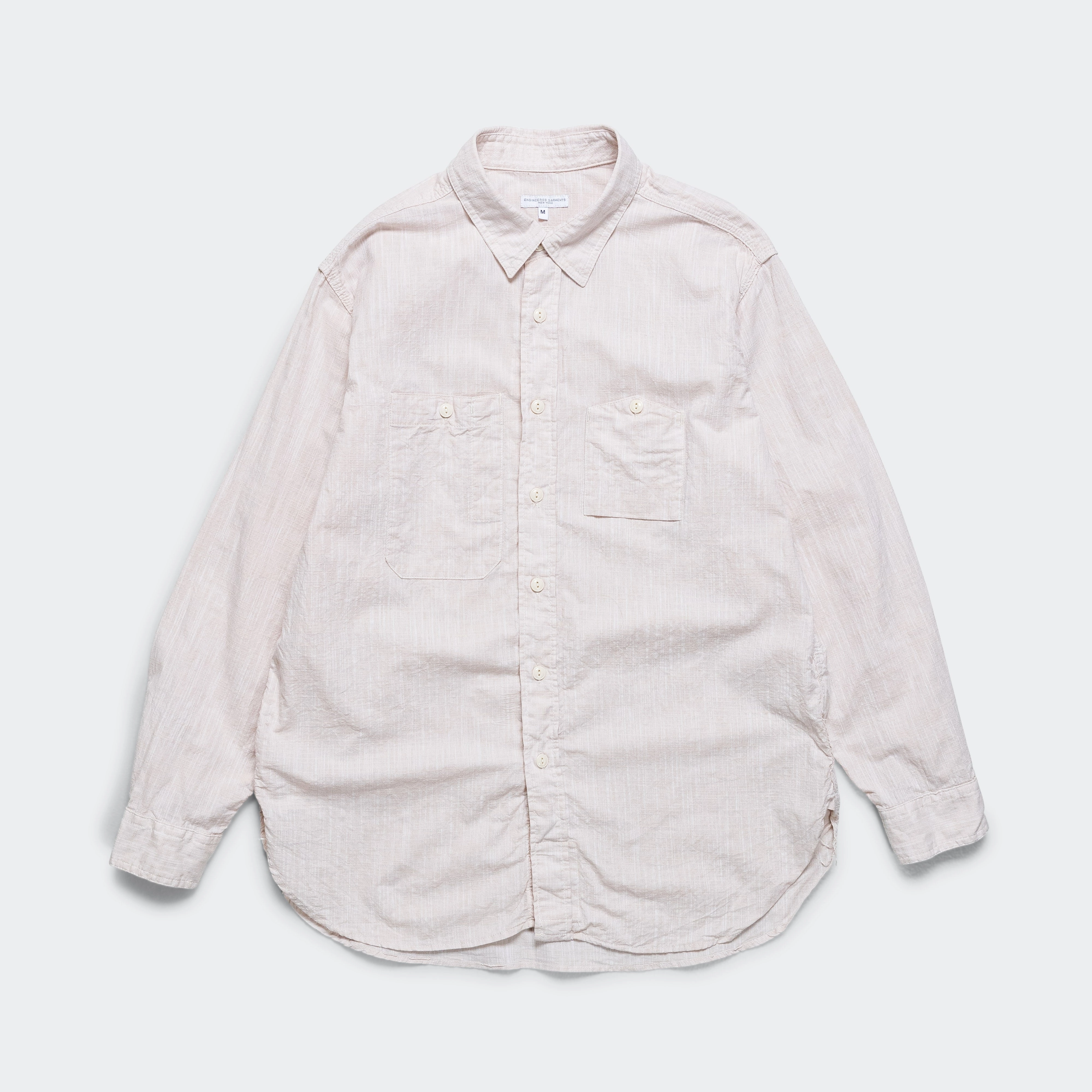 Work Shirt - Beige Cotton Slab Solid Hue