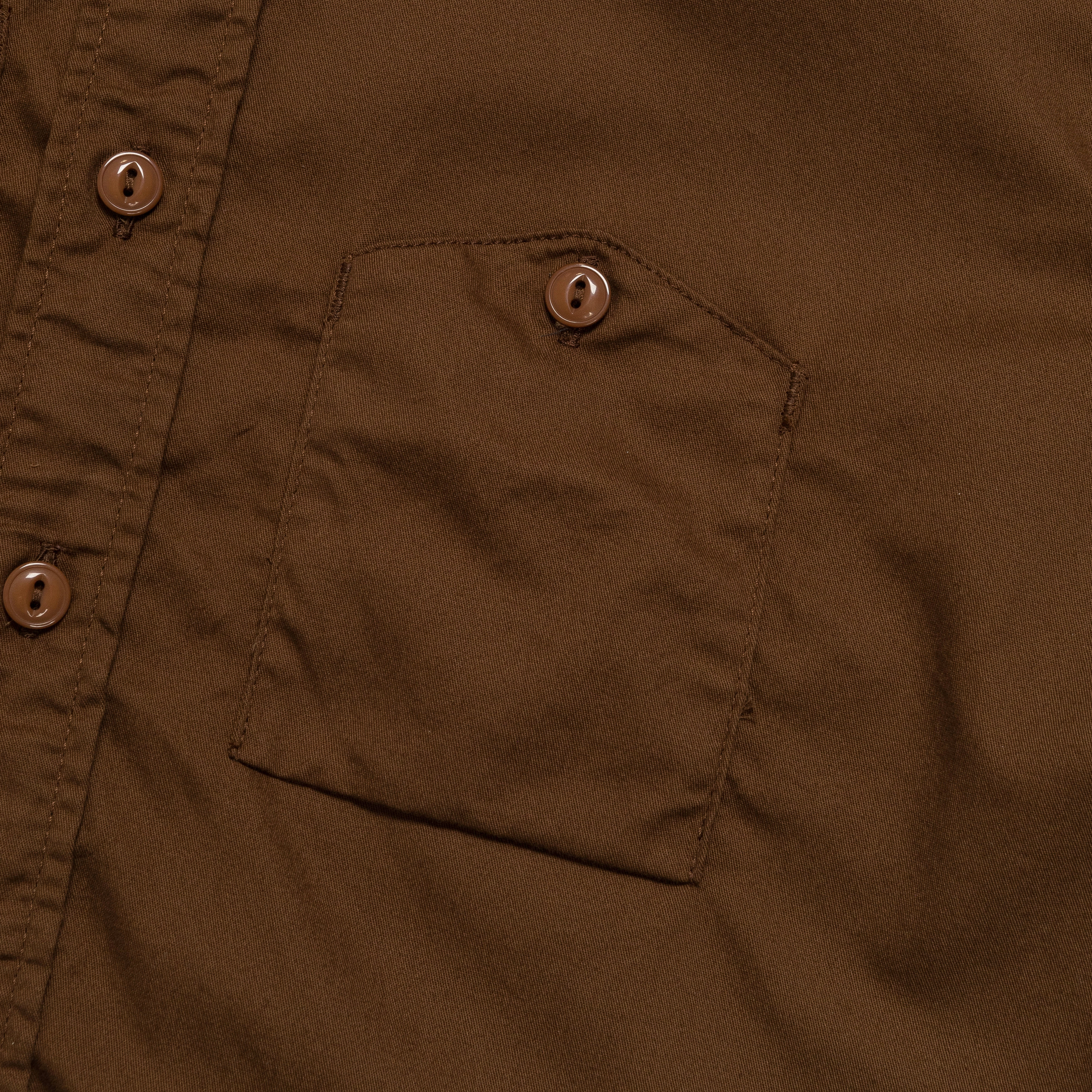 Work Shirt - Brown Cotton Micro Sanded Twill Weekend Outing