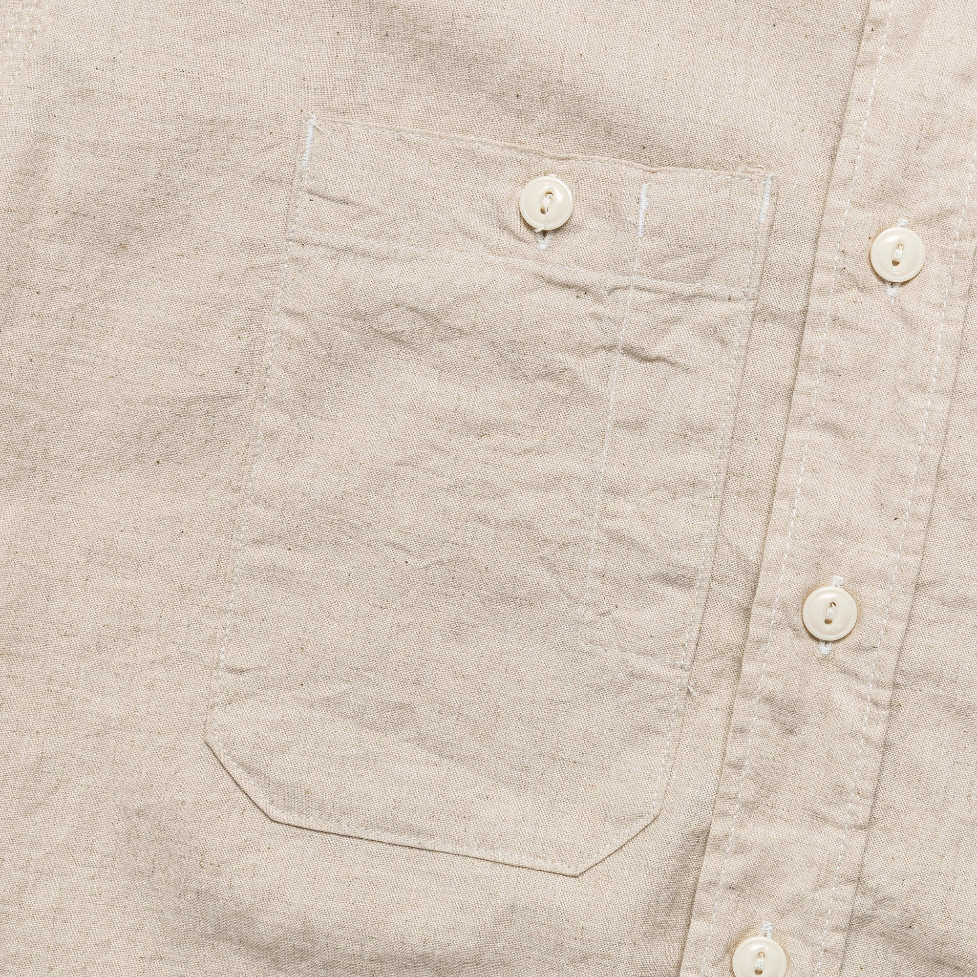 Professional Look Brushed Inner Lining Work Shirt - Natural CL Sheeting