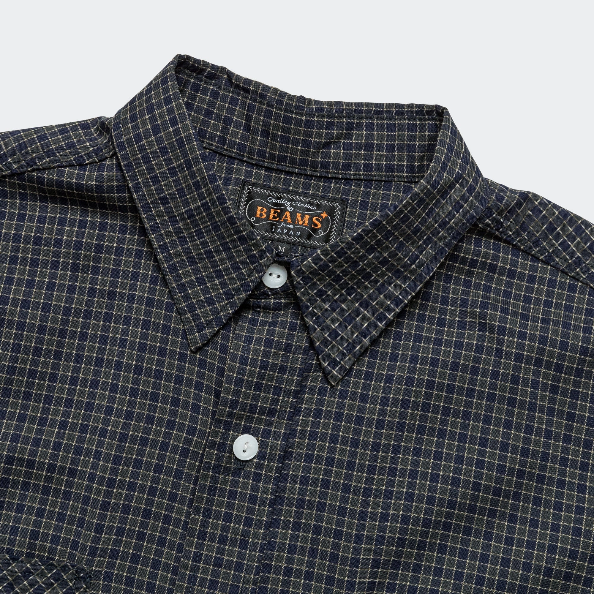 WORK Wool Plaid Shirt - Green Geometric Pattern Warm Insulation