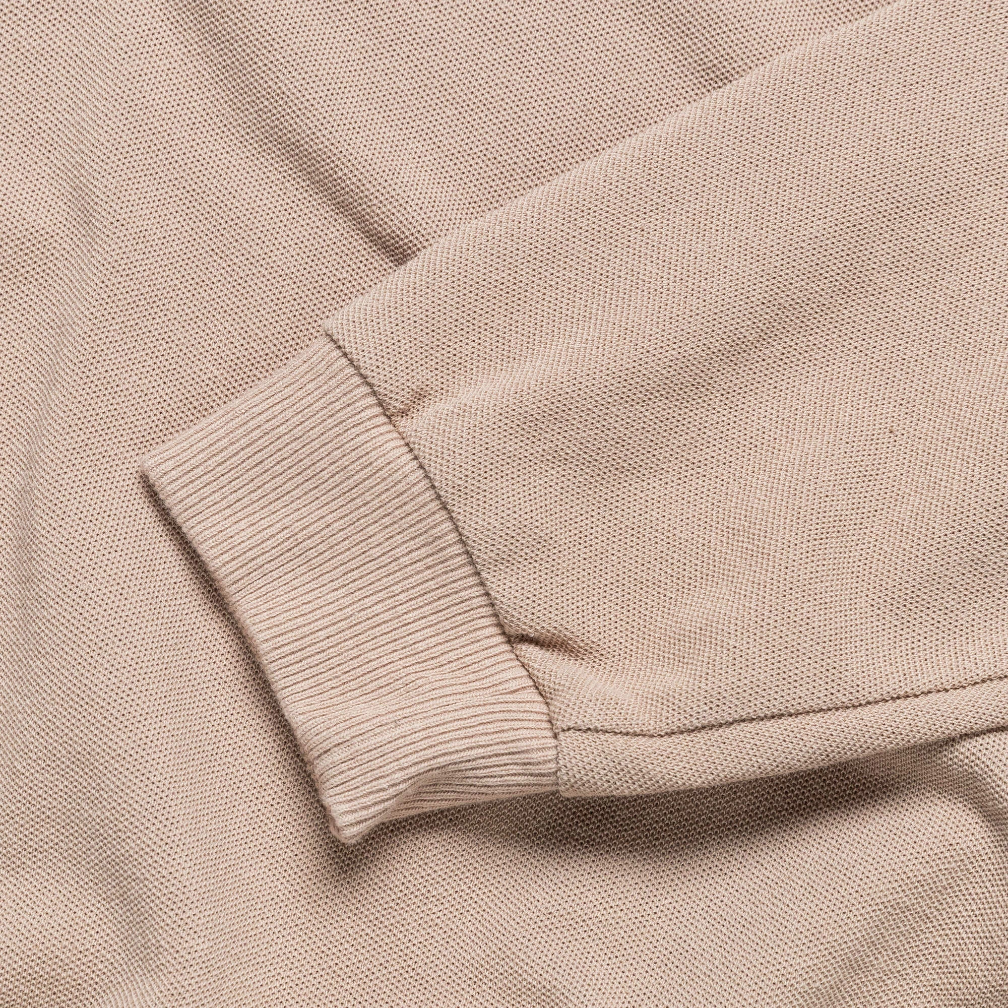 Piquet Large Pointed Collar Retro Polo - Beige Modern Style Plus Size Fit