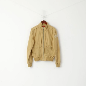 Suggest Levi Strauss &Co Men M (S) Jacket Camel Cotton Full Zipper Classic Pockets Top