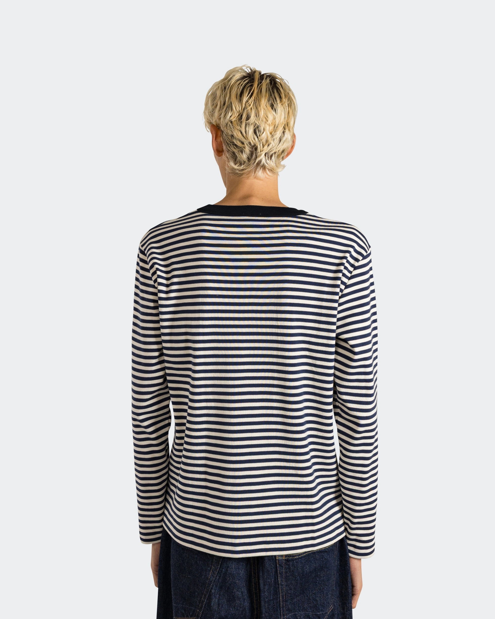 Heritage Mariniere LS T-Shirt - Marine Deep/Milk Flexible Neckline Daily Outfit Style