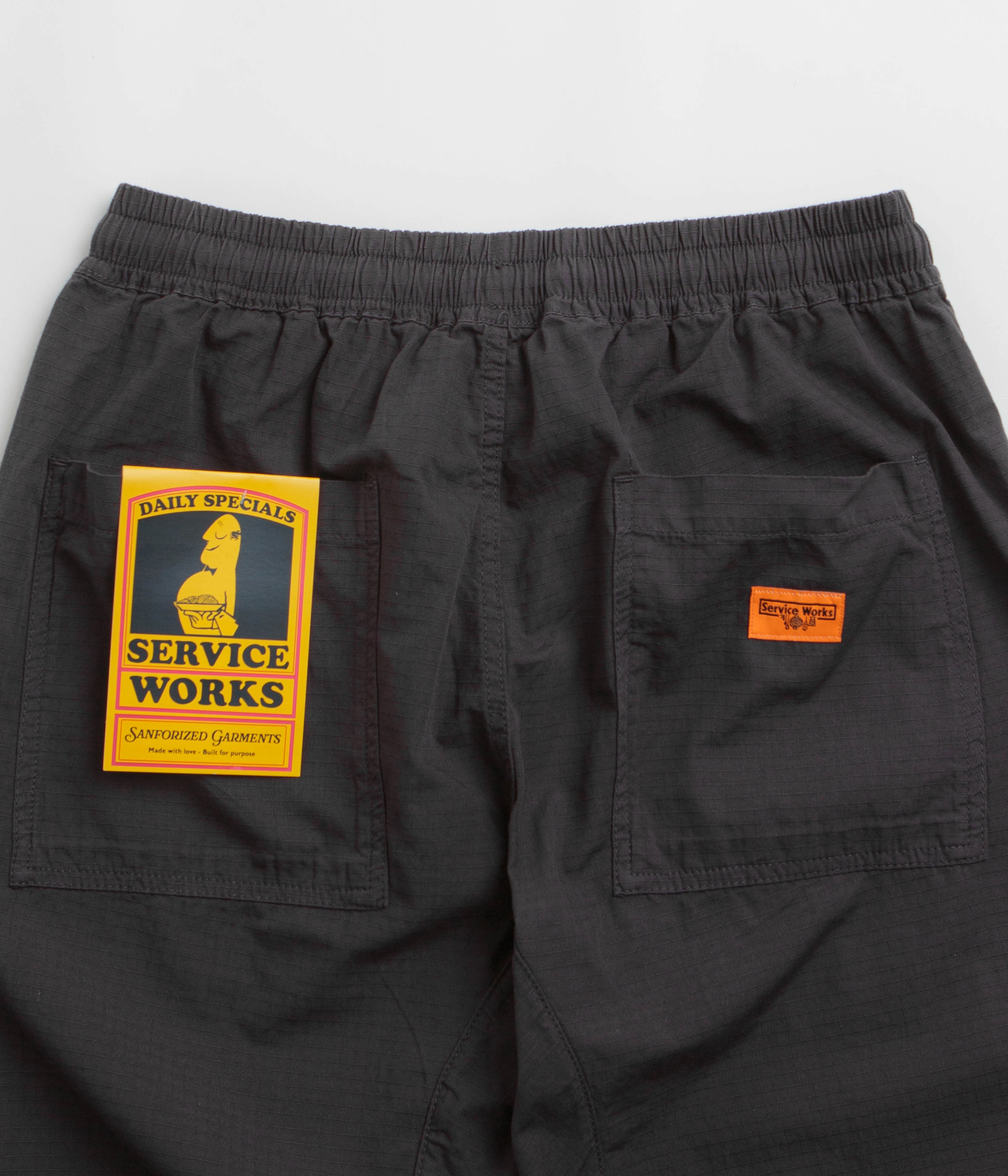 Quick-Dry Material Barrel Waist Service Works Ripstop Chef Pants - Washed Black