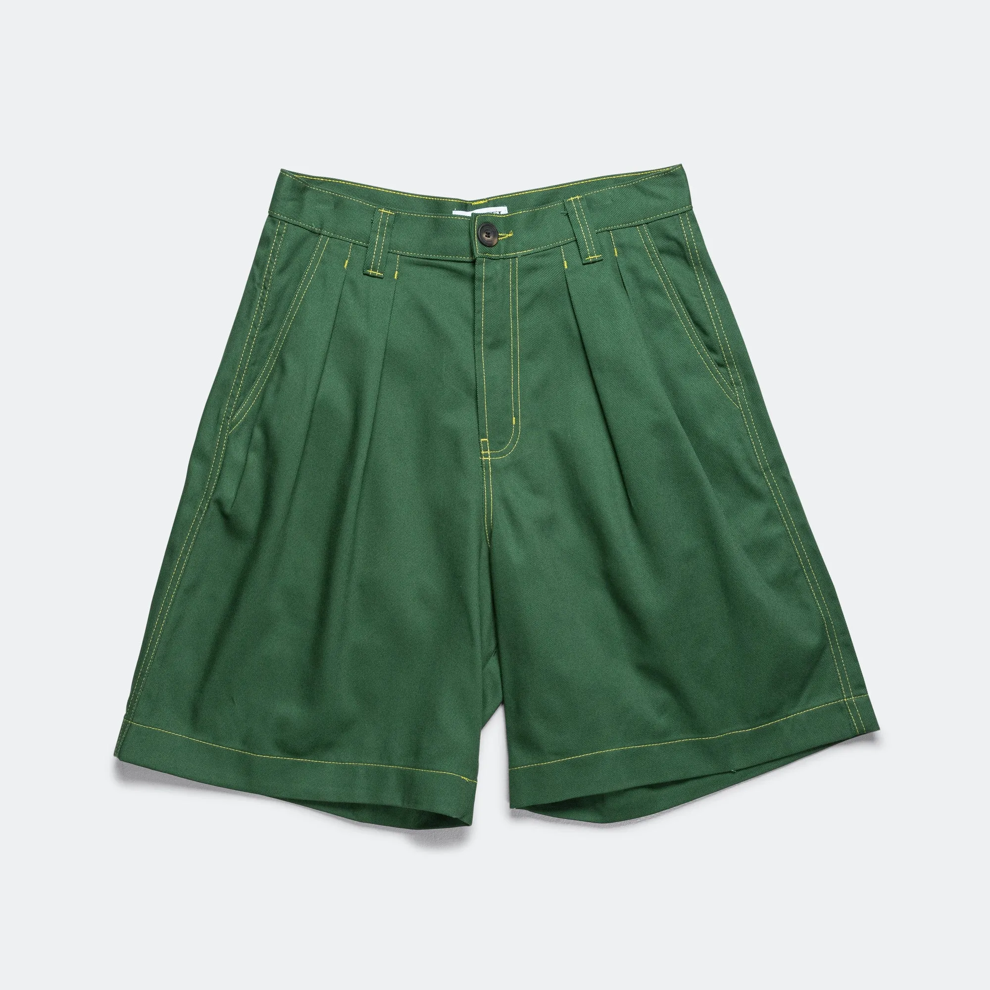 Pleated Oversized Shorts - Green/Lime Multi Directional Flex Zones