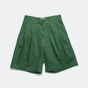 Pleated Oversized Shorts - Green/Lime Multi Directional Flex Zones